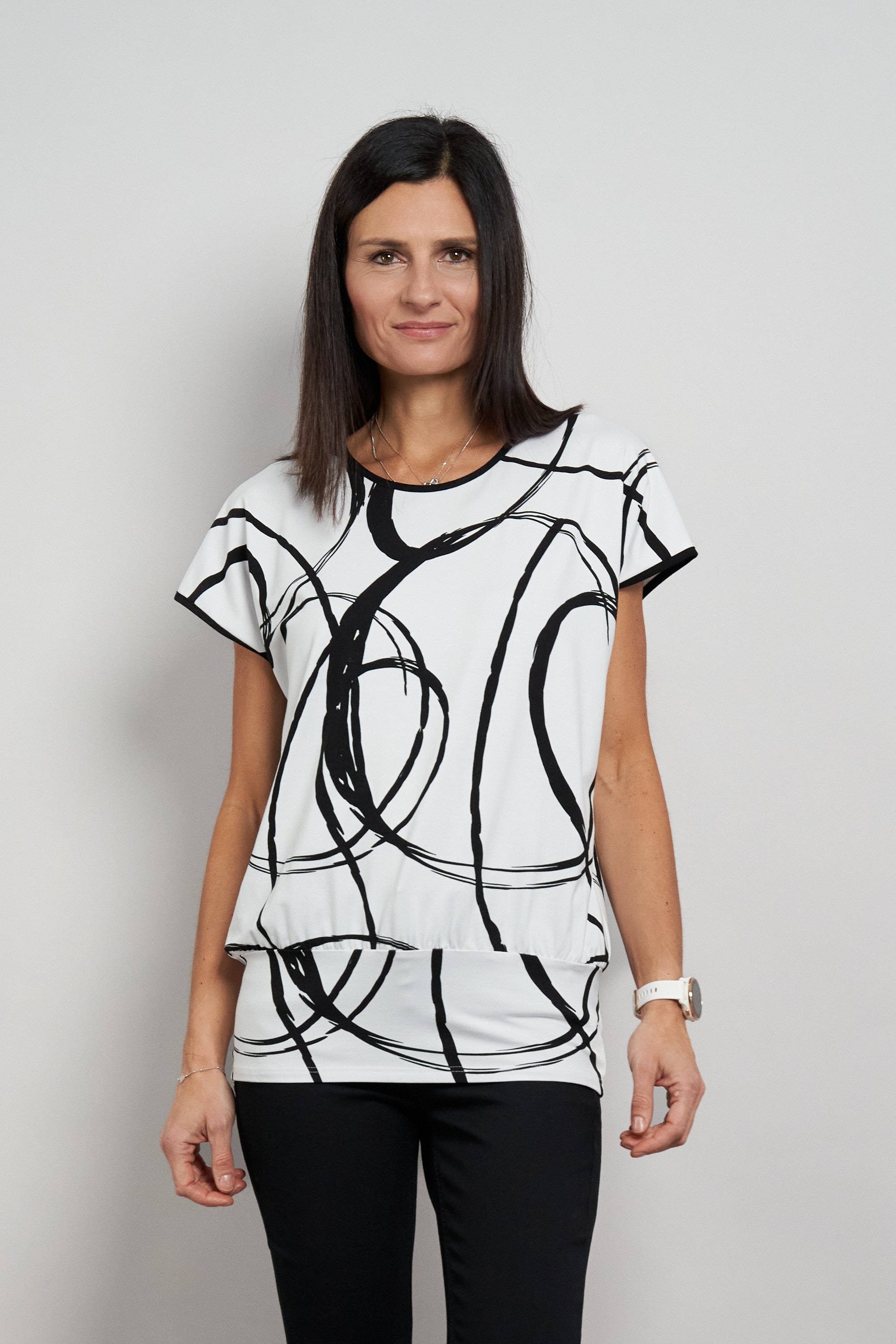 Seidel Moden Kurzarmshirt mit grafischem Muster - Rundhals - MADE IN GERMAN günstig online kaufen