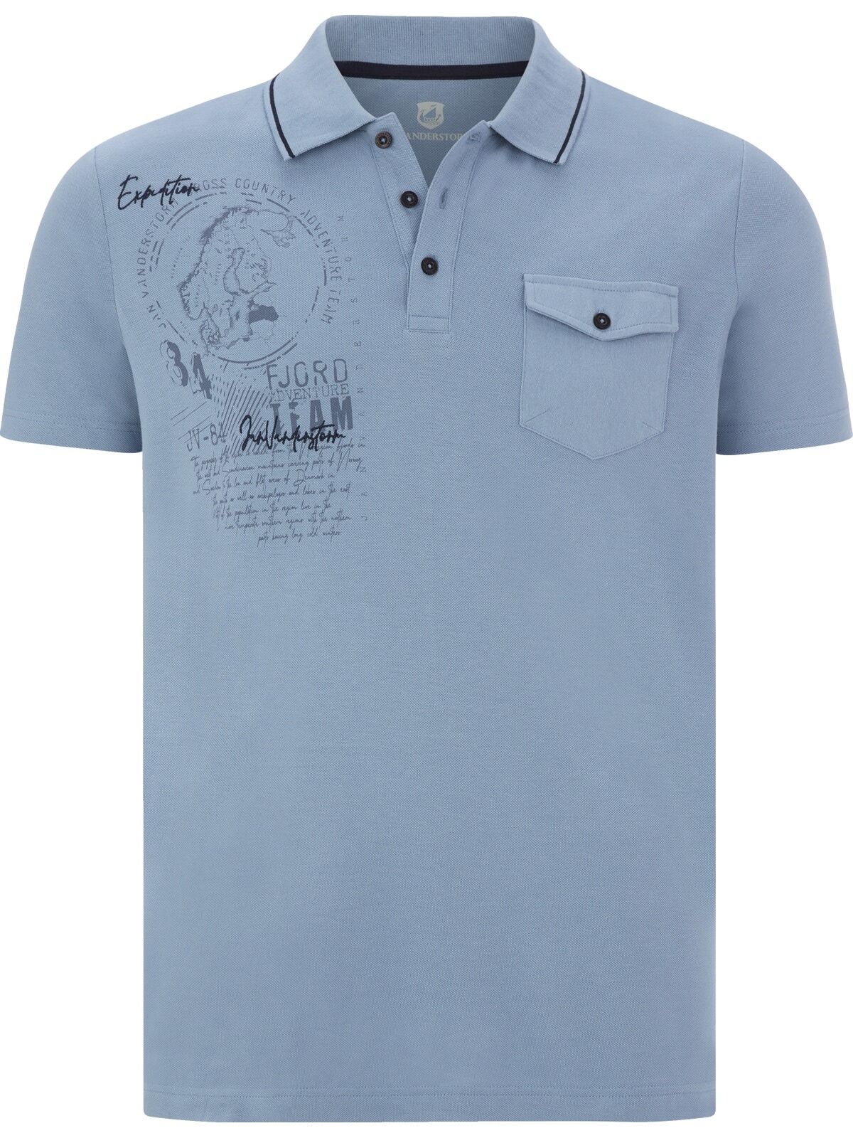 Jan Vanderstorm Poloshirt »Poloshirt FJODOR«, (1 tlg.), mit nordischem Aufdruck