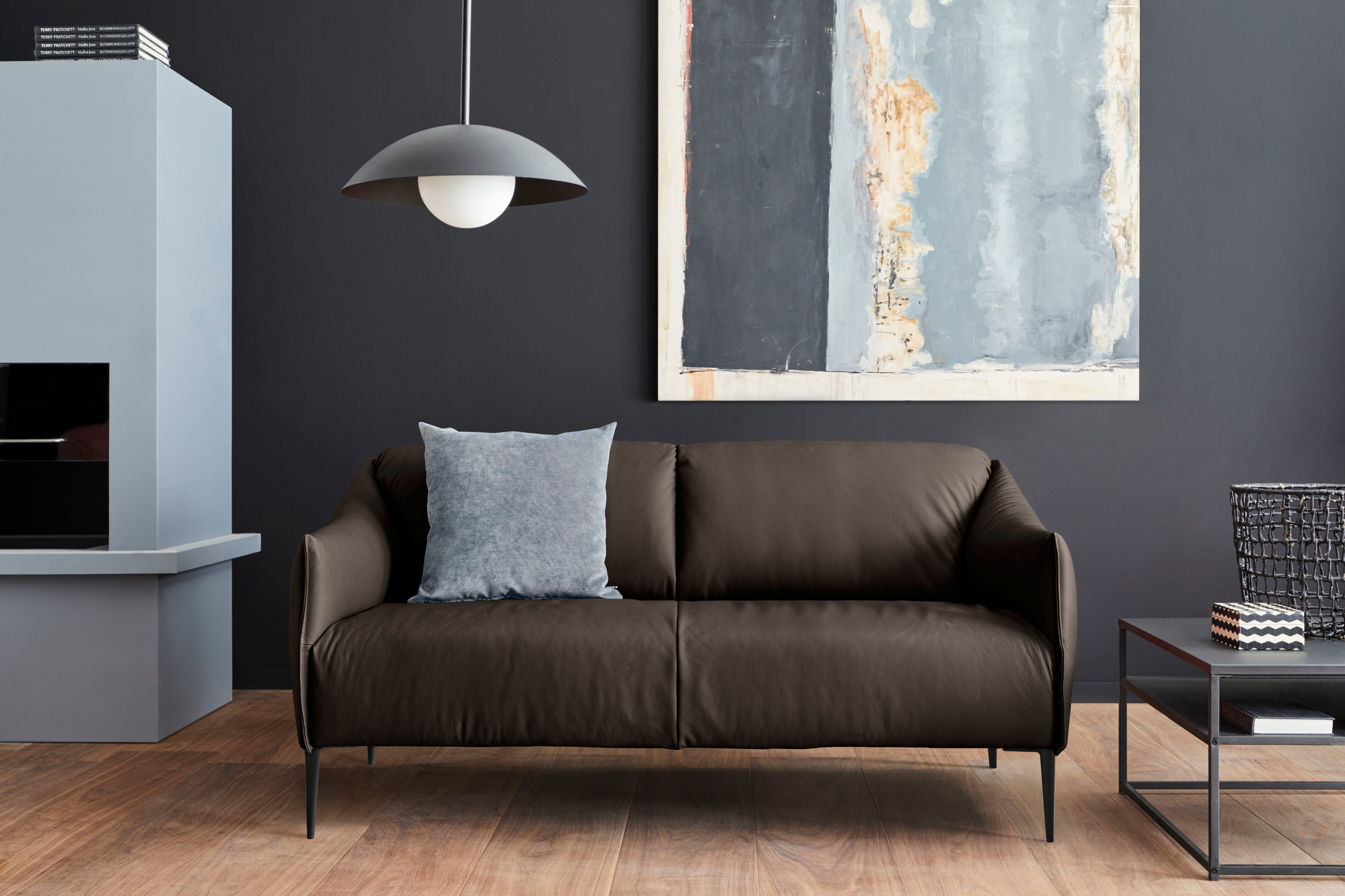 W.SCHILLIG 2,5-Sitzer "sally Designsofa, Loungesofa, bequem, schmale Armlehnen, Breite 174cm" mit Metallfüßen in Schwarz pulverbeschichtet, Breite 174 cm