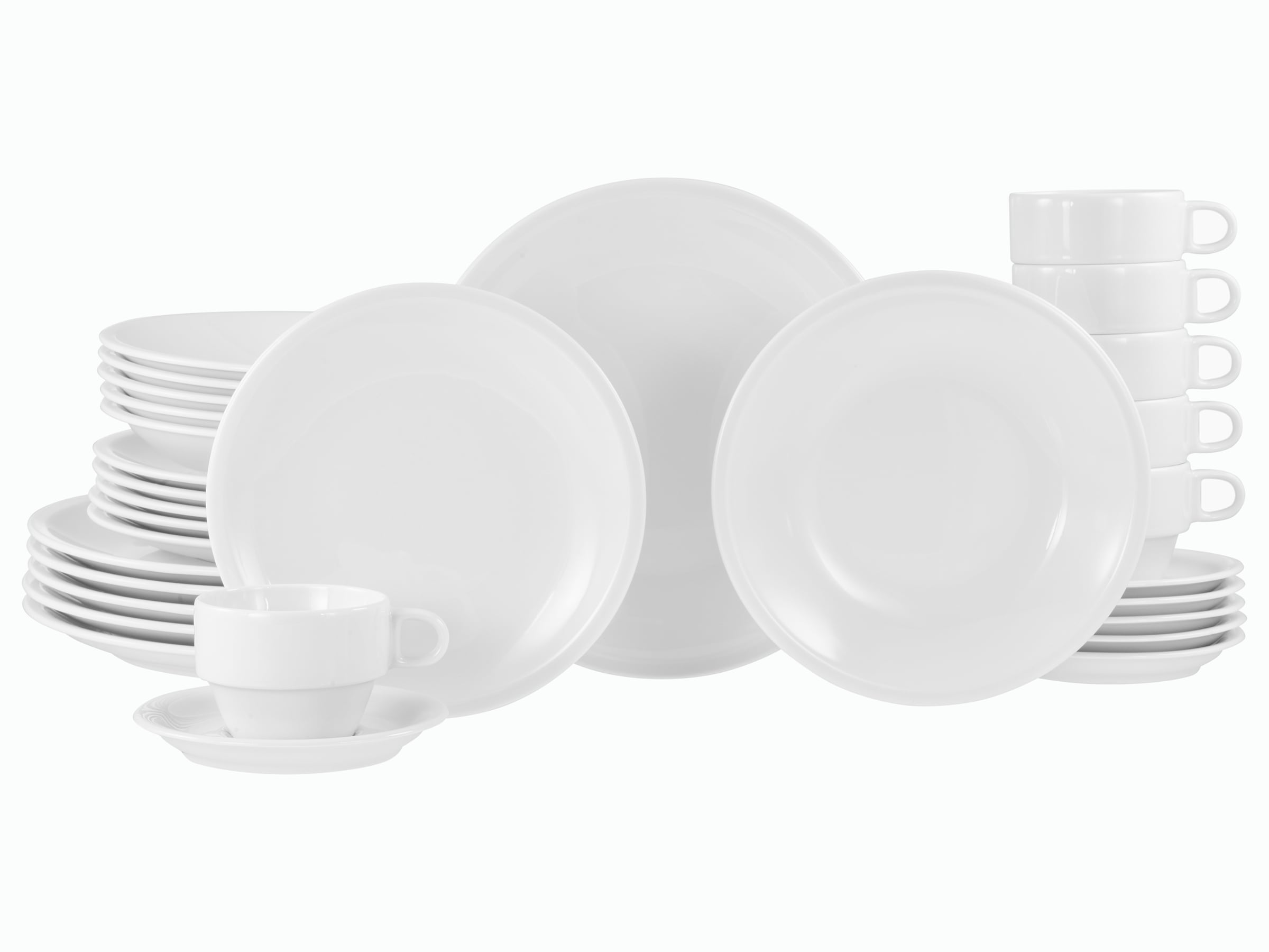 CreaTable Kombiservice "Milano Weiss, Service 30-tlg." Daily Use, Minimalistischer Stil