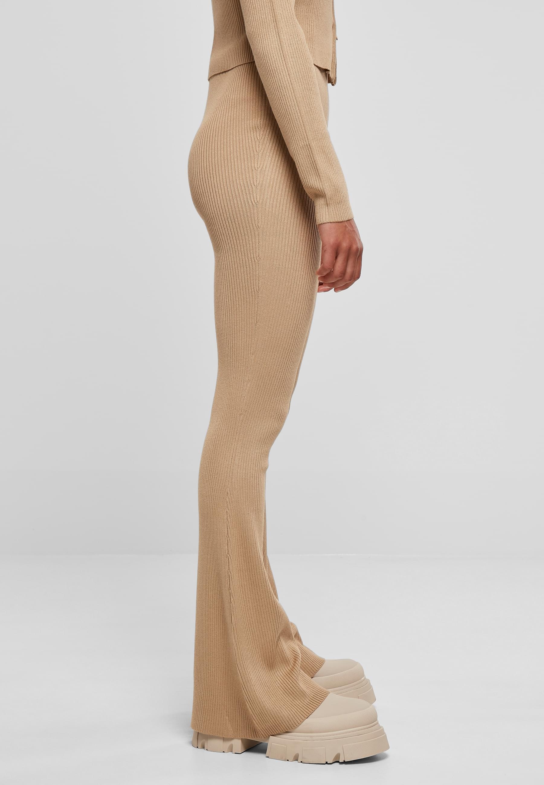 URBAN CLASSICS Leggings »Urban Classics Damen Ladies Rib Knit Bootcut Leggings«, (1 tlg.)