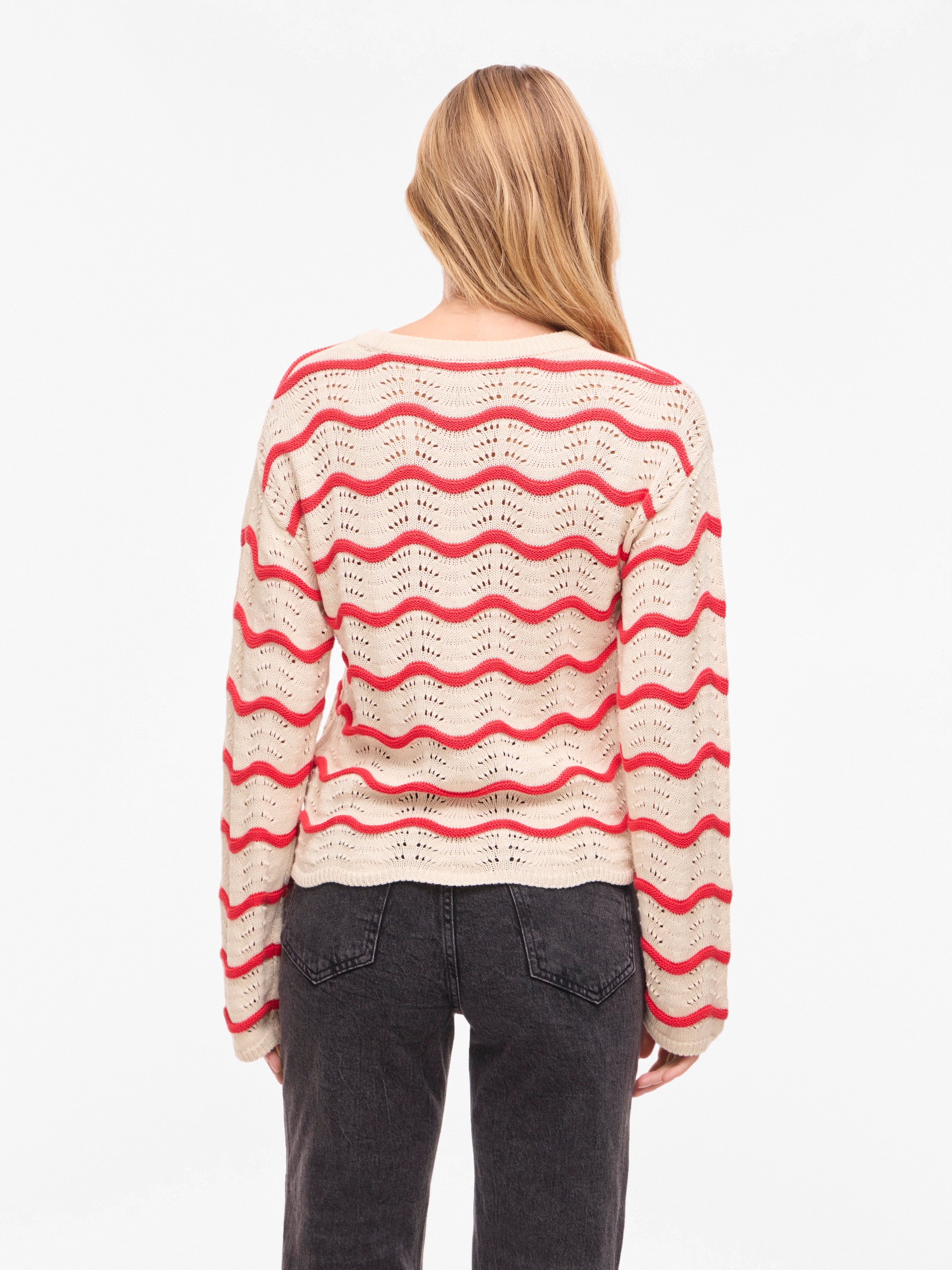 Vila Strickpullover »VIWAVE O-NECK LS POINTELLE KNIT TOP-NOOS«