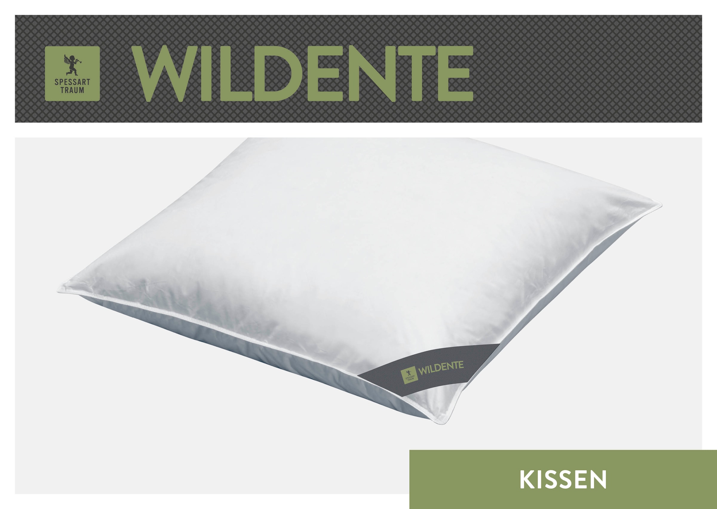 SPESSARTTRAUM Daunenkissen »Wildente«, Bezug: 100% Baumwolle, (1 St.), Kopfkissen 40x80cm & weitere Größen