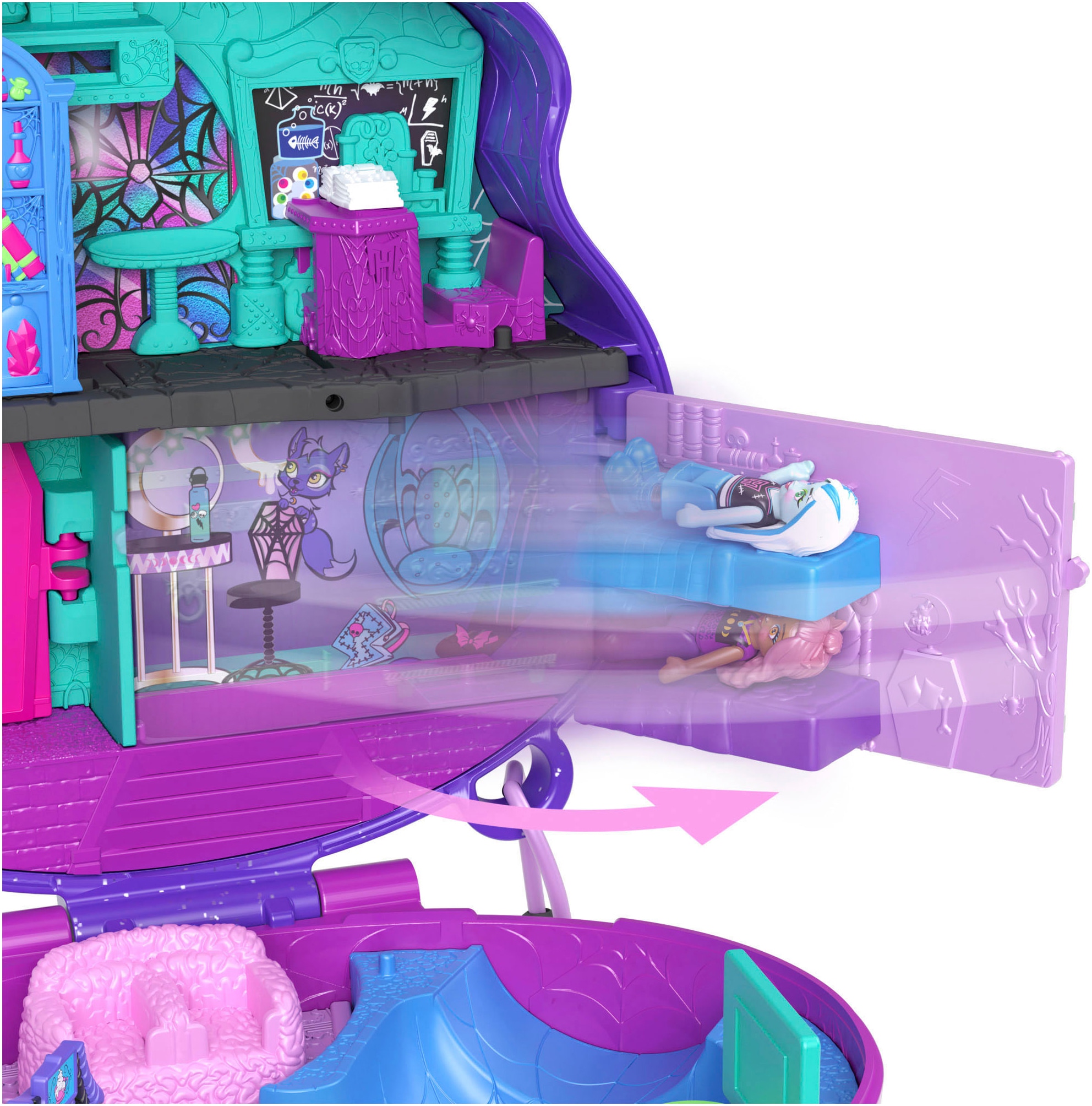 Polly Pocket Spielwelt »Monster High Schatulle«, mit 3 kleinen Puppen