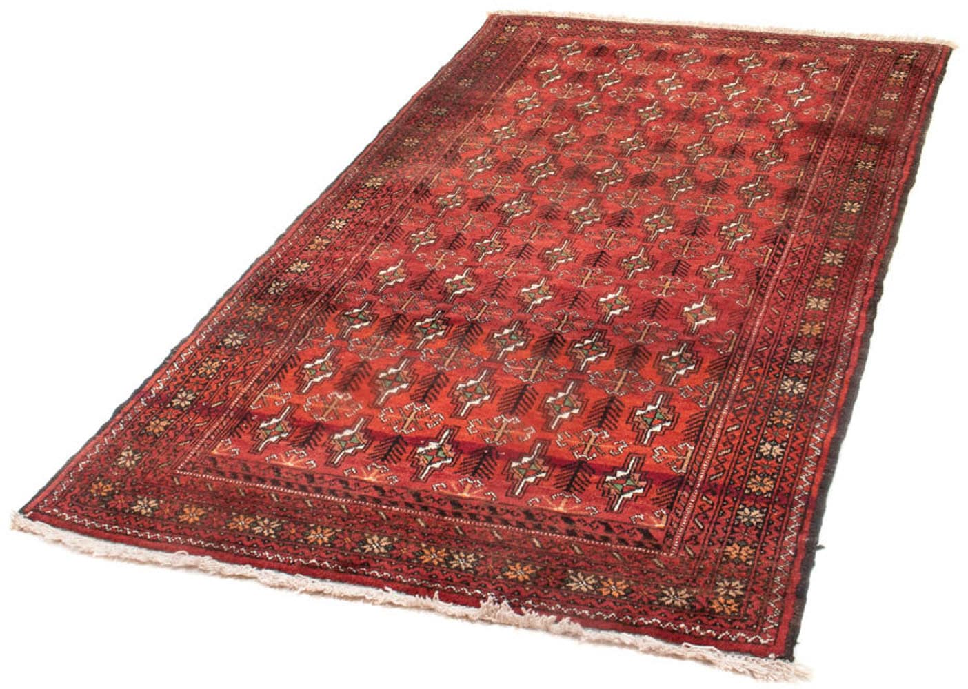 Hochflor-Läufer »Belutsch Durchgemustert Rosso 187 x 105 cm«, rechteckig, 8 mm Höhe,...