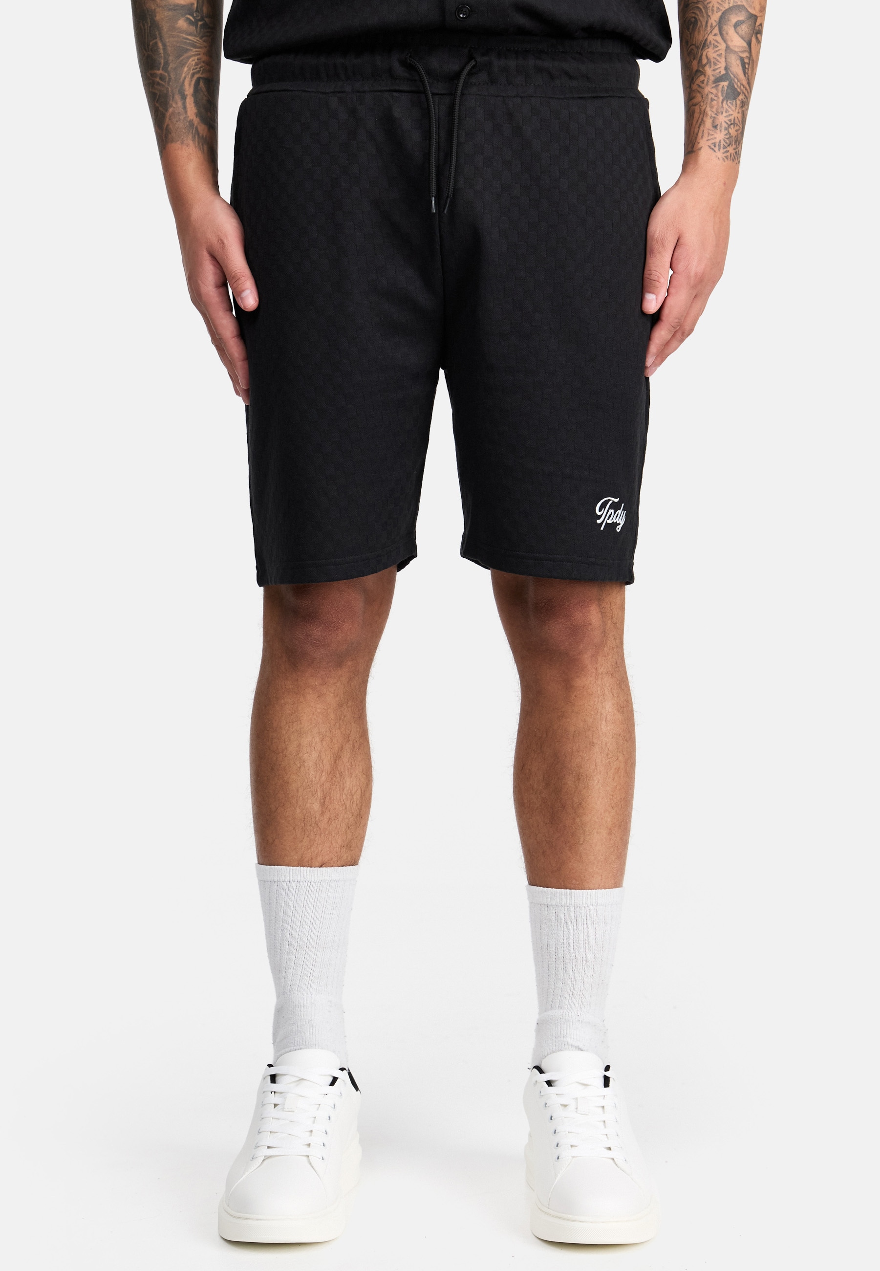 trueprodigy Shorts "James Logo Stitching Schachbrettmuster"
