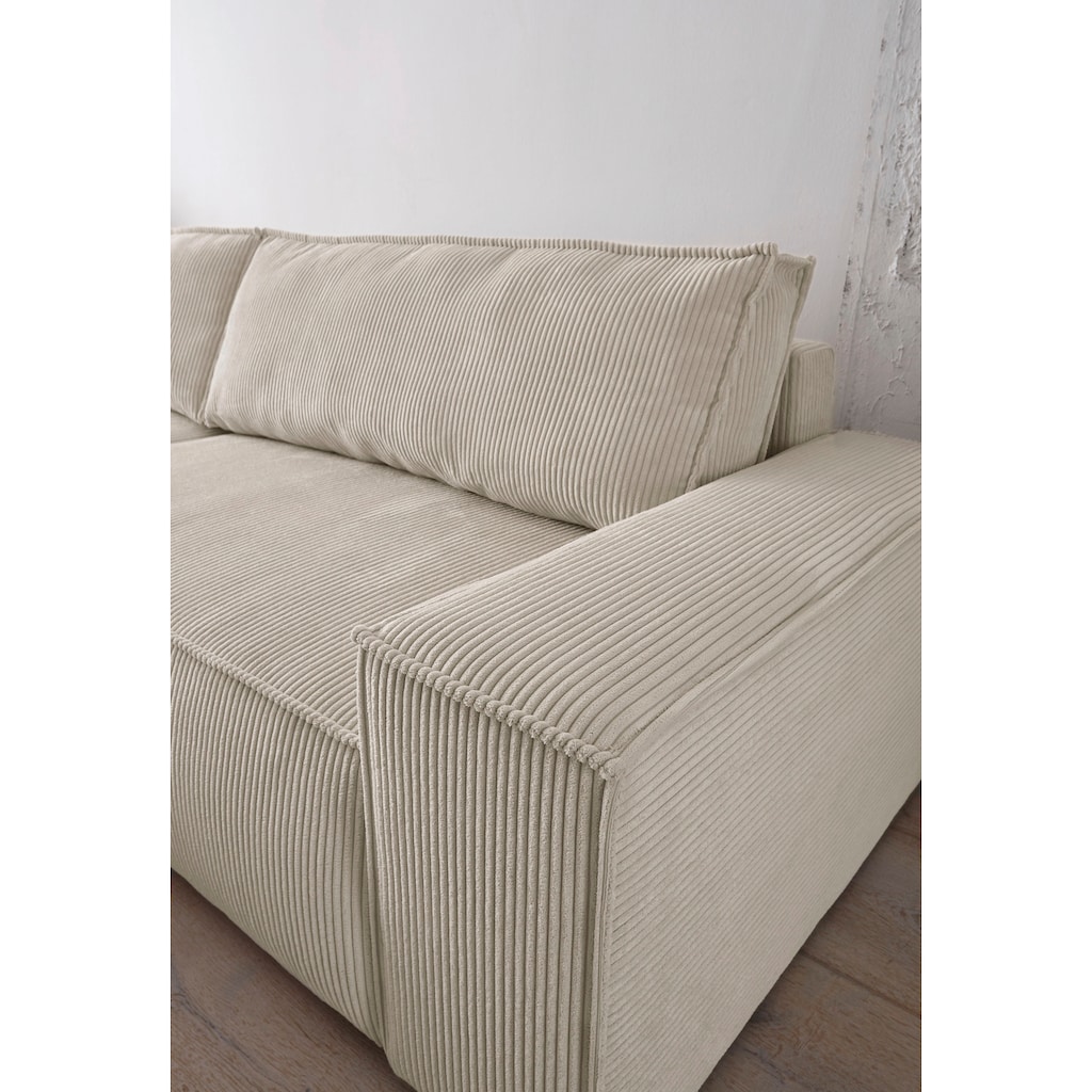 Ecksofa SHERWOOD Schlafsofa, mit Bettkasten, Cord-Bezug