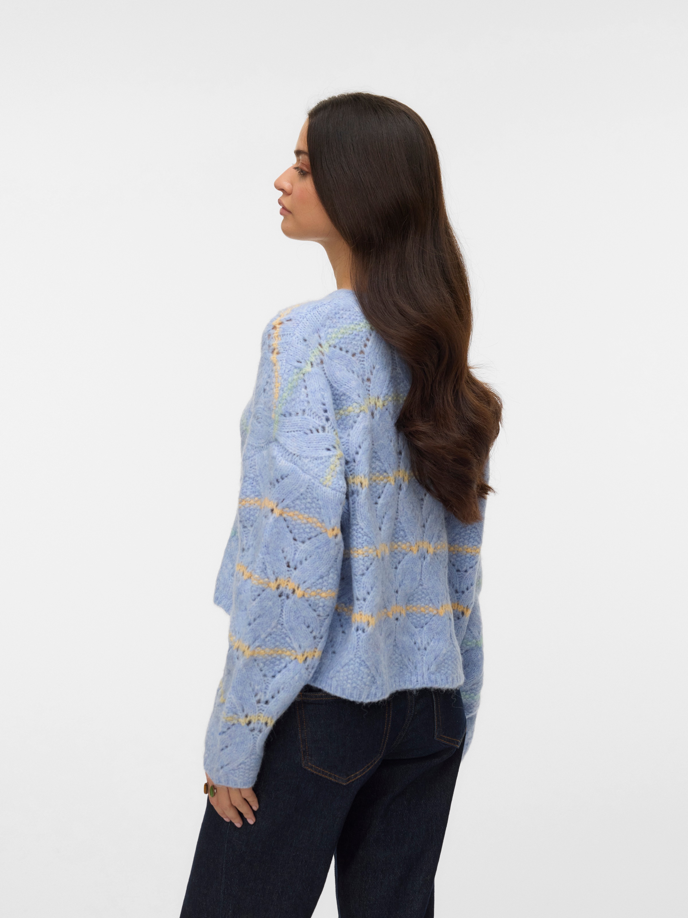 Vero Moda Strickpullover "VMNEW HATTY LS O-N STITCH PULLOVER BOO" mit zarte günstig online kaufen