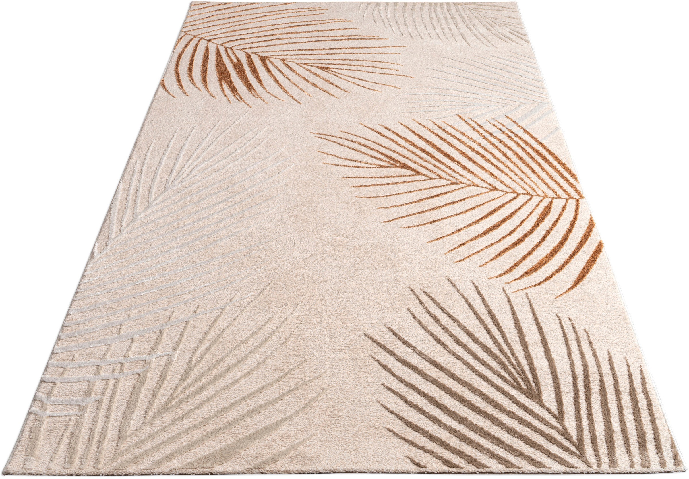 Paco Home Teppich "Tuana 218" rechteckig 15 mm Höhe Kurzflor, modernes Blät günstig online kaufen