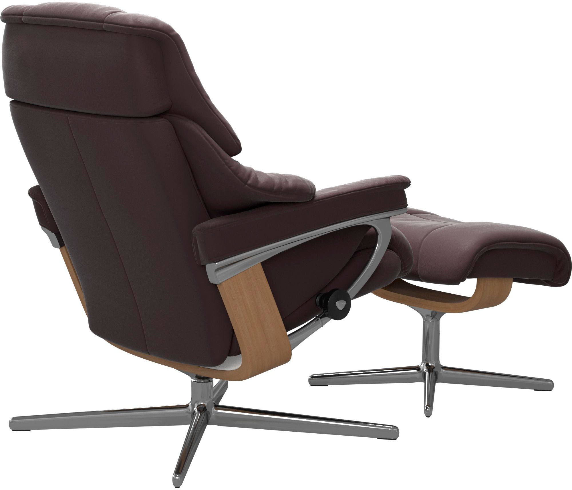 Thumbnail - Stressless Fußhocker "Reno", mit Cross Base, Größe S, M & L, Holzakzent Eiche
