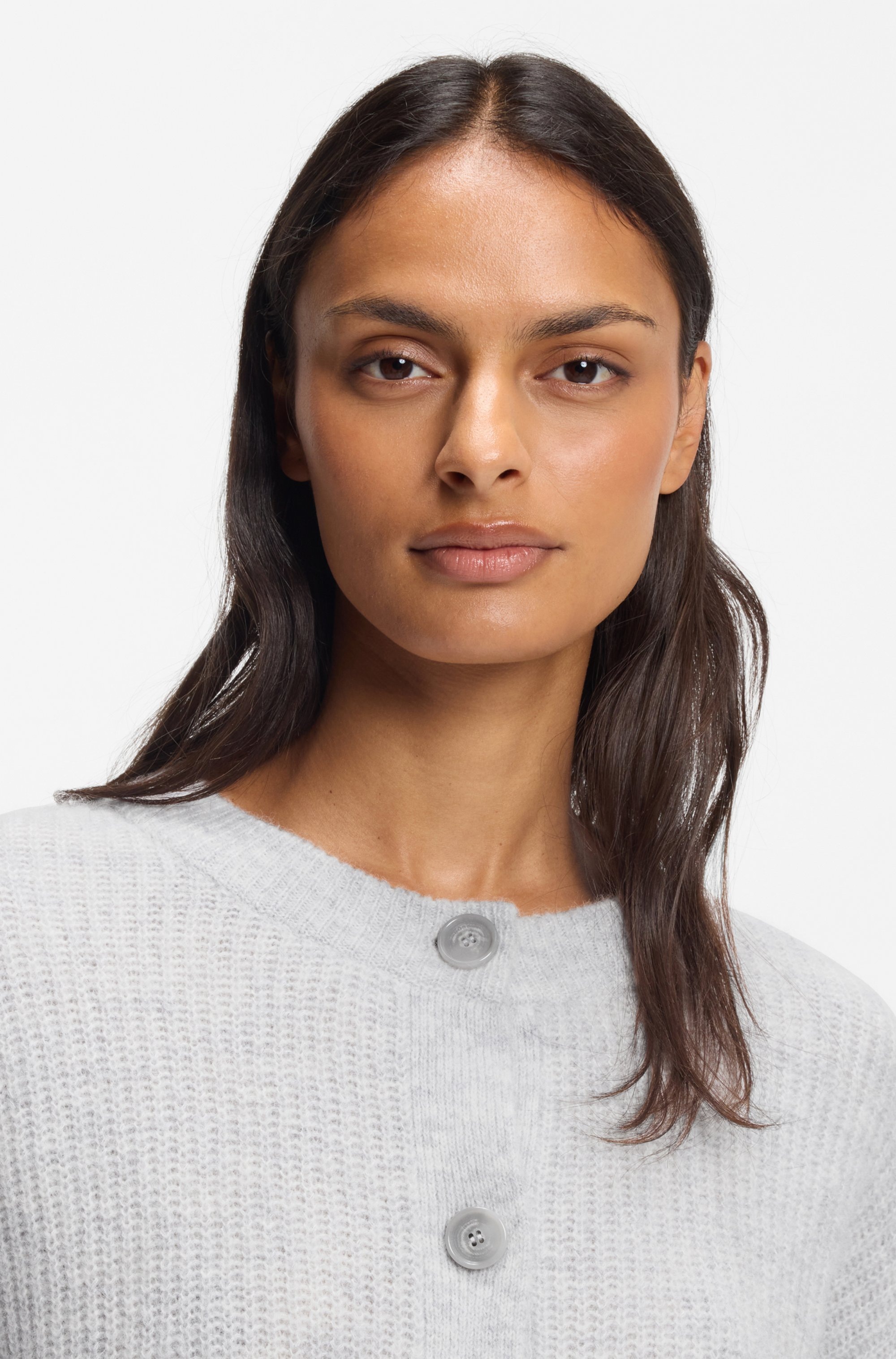 BOSS ORANGE Cardigan "Fernard Premium Damenmode" im Wollmix, Rundhals günstig online kaufen