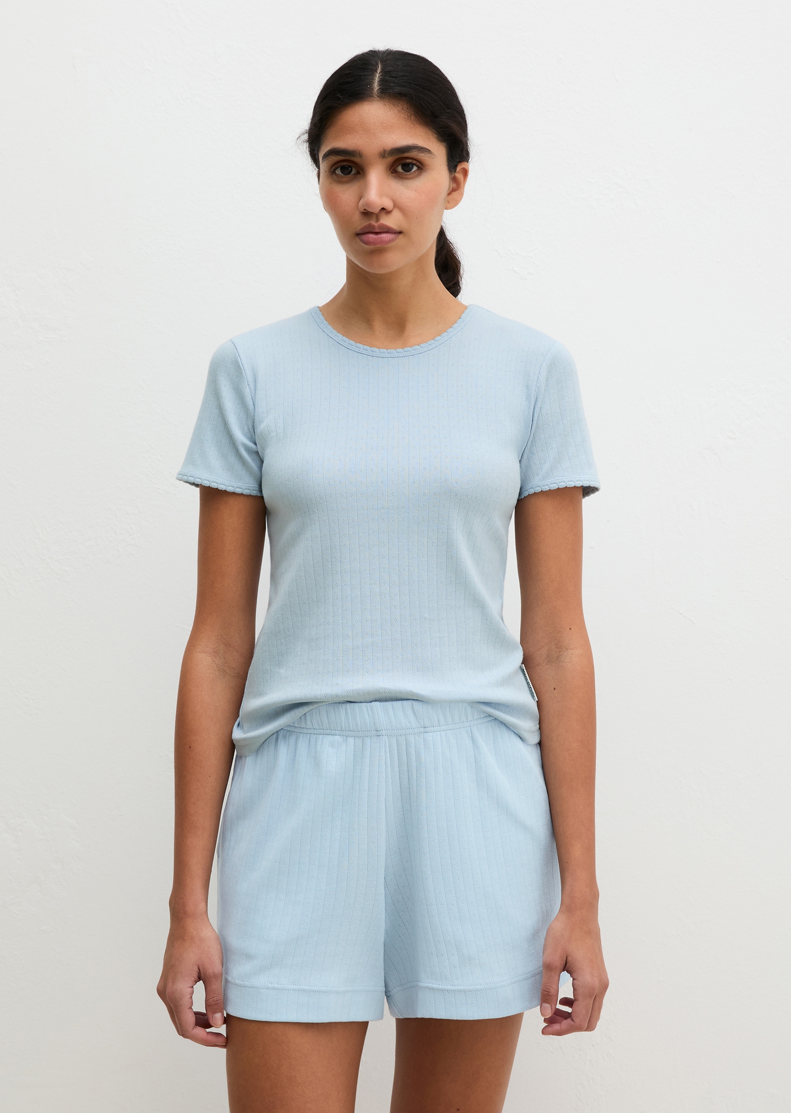 Marc OPolo Kurzarmshirt "Mix N Match Airy Cotton Rib" mit Rundhalsausschnit günstig online kaufen