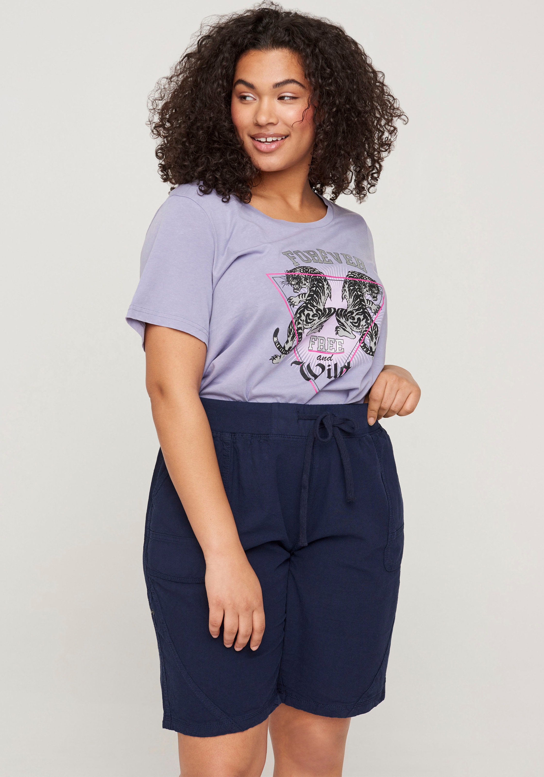 Zizzi Shorts »Shorts Cotton«, mit Kordelzug kaufen