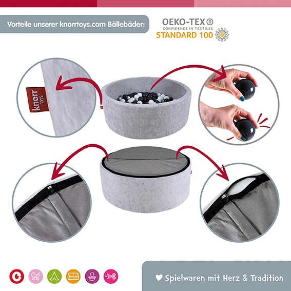 Knorrtoys® Bällebad »Soft, Grey«, mit 300 Bällen rose/creme/lightBlue; Made in Germany