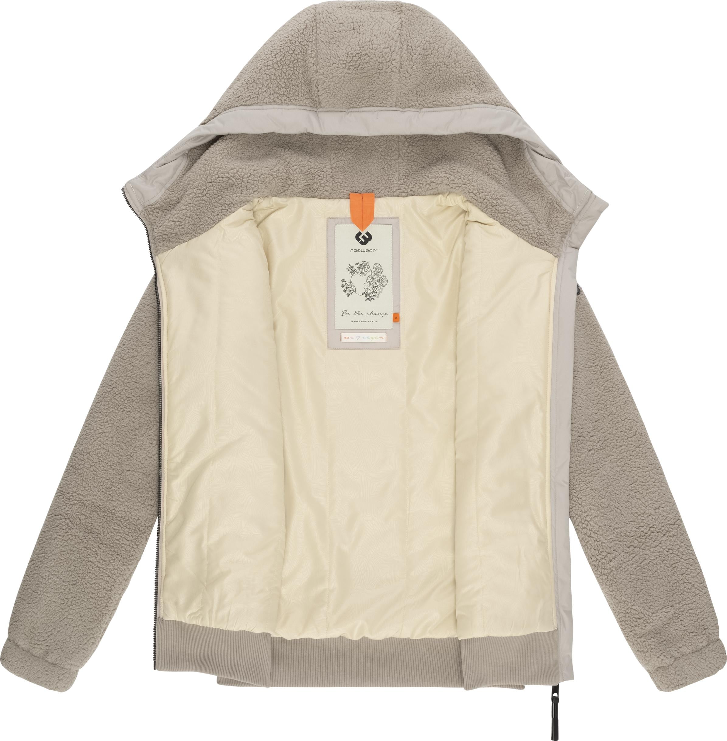 Ragwear Outdoorjacke »Cousy Short«, mit Kapuze, flauschige Übergangsjacke mit Teddyfell und Kapuze