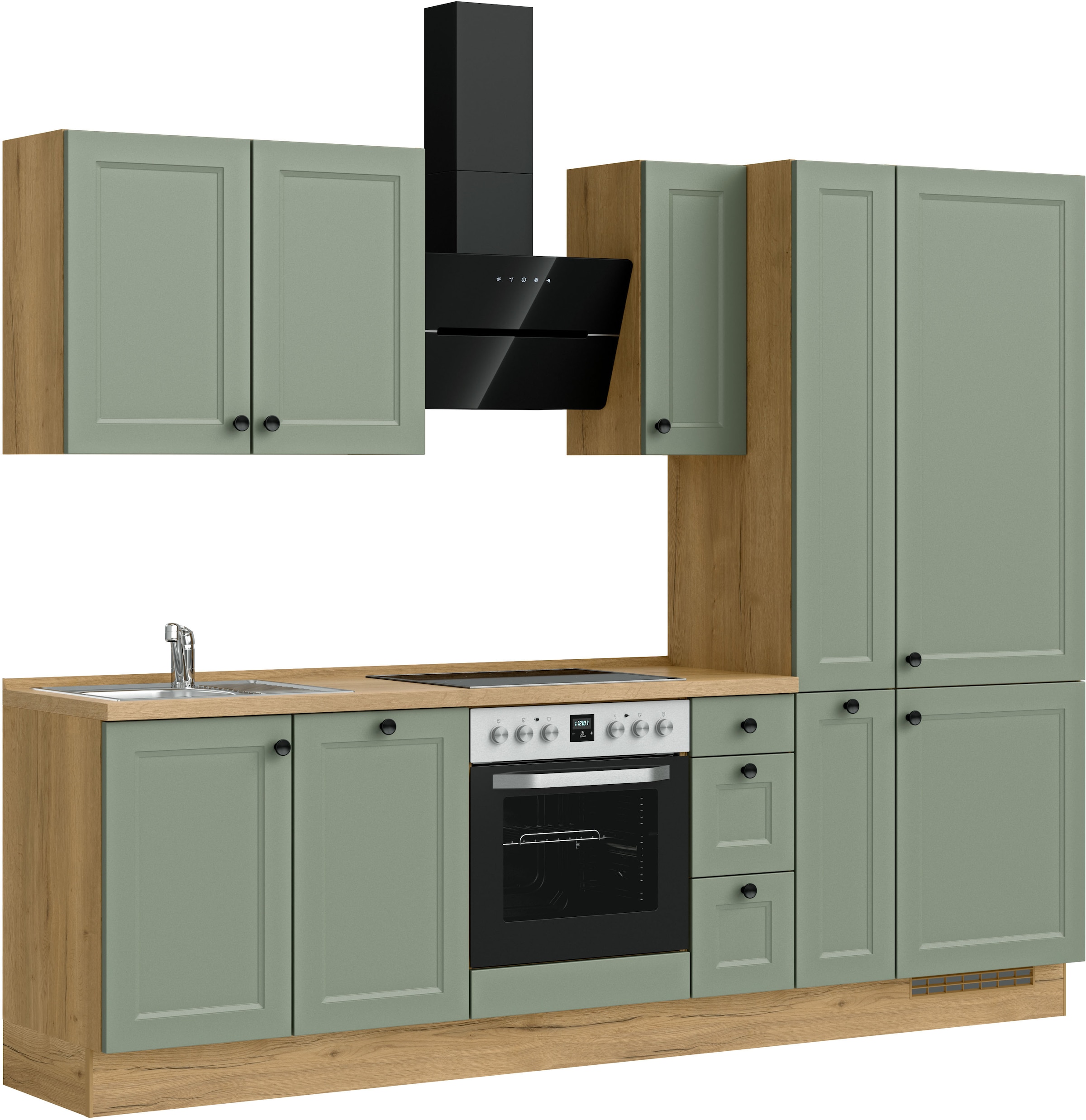 nobilia® Küchenzeile »"Cascada II"« vormontiert, Breite 270 cm, Ausrichtung wählbar, wahlw. mit E-Geräten