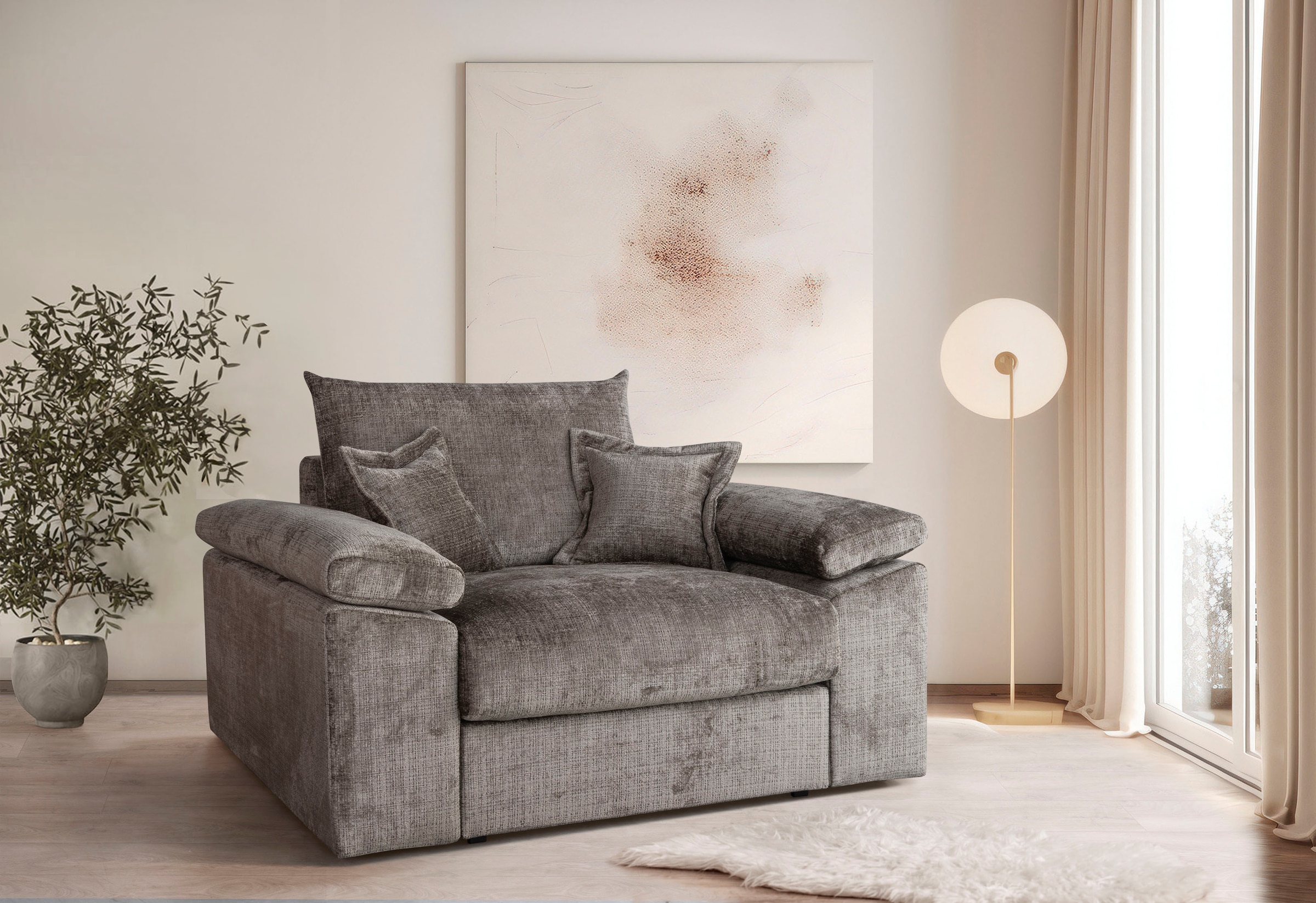 OTTO home XXL-Sessel "Soft&Cosy, B: 151 cm - OTTO. Verlässliche Qualität." Mega-Sessel, Cord oder Chenille-Struktur,mit 2 Zierkissen