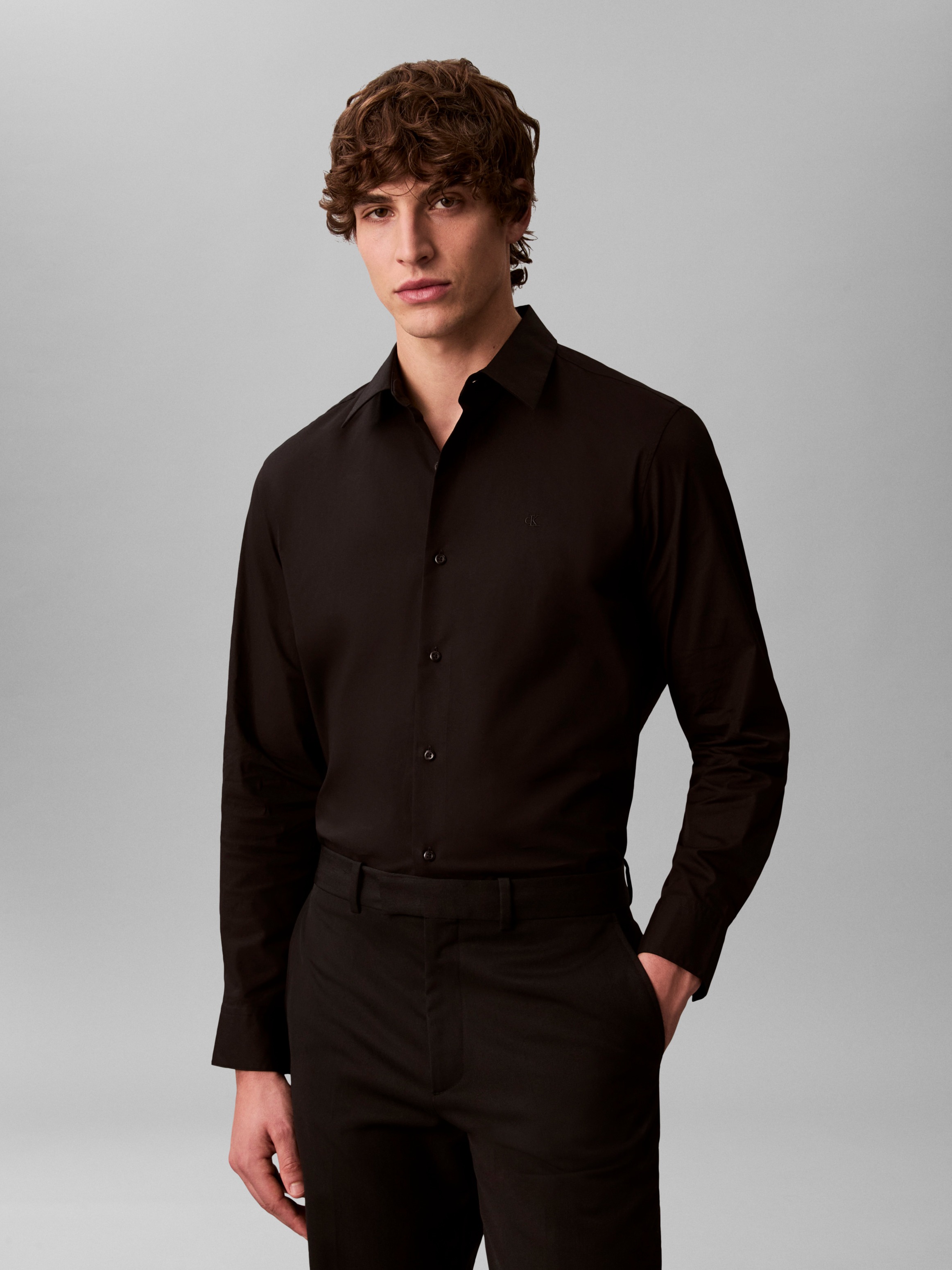 Calvin Klein Businesshemd "LS SOLID STRETCH CLASSIC SHIRT" mit Kentkragen günstig online kaufen
