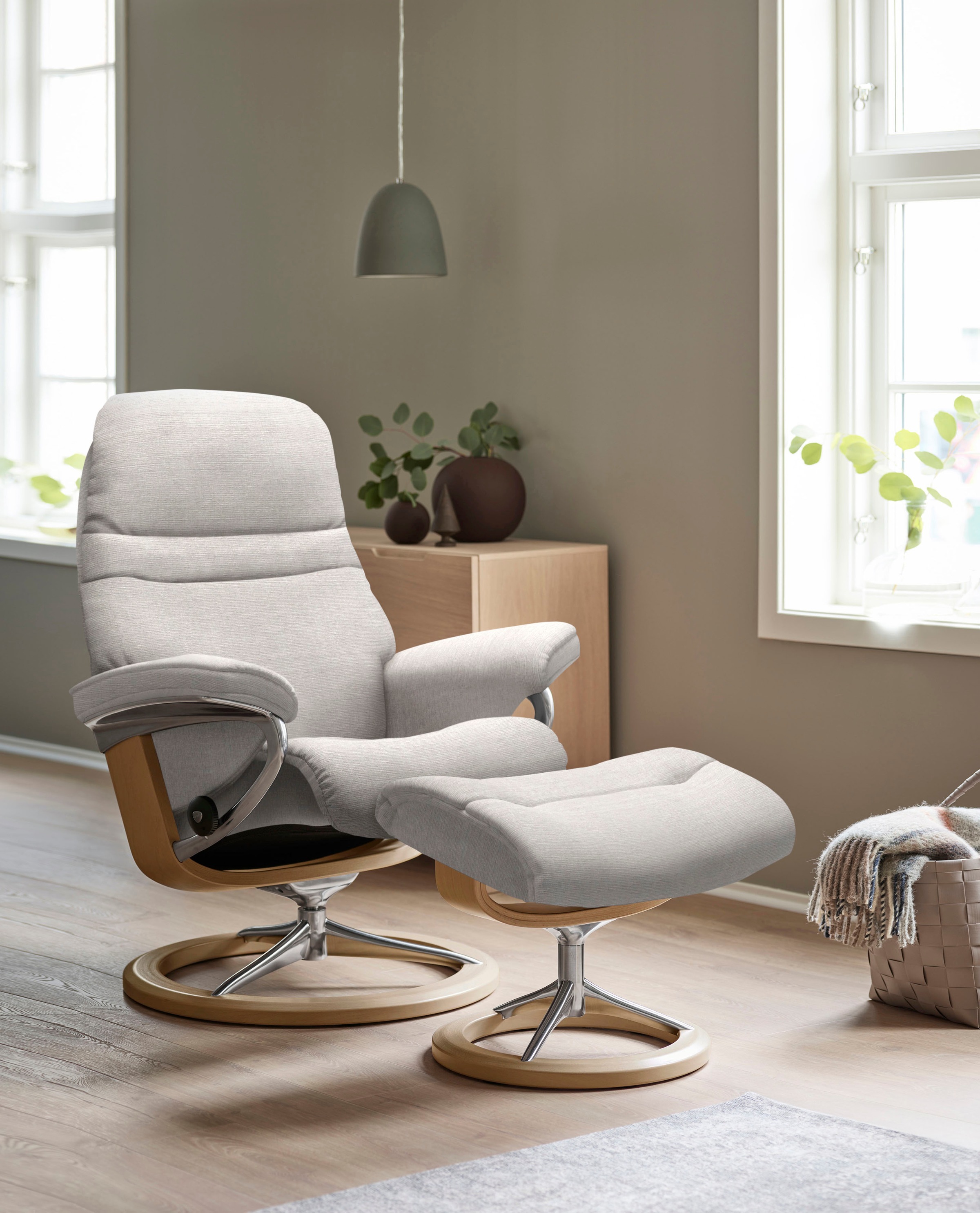 Stressless Relaxsessel "Sunrise", (Set, Relaxsessel mit Hocker), mit Signat günstig online kaufen