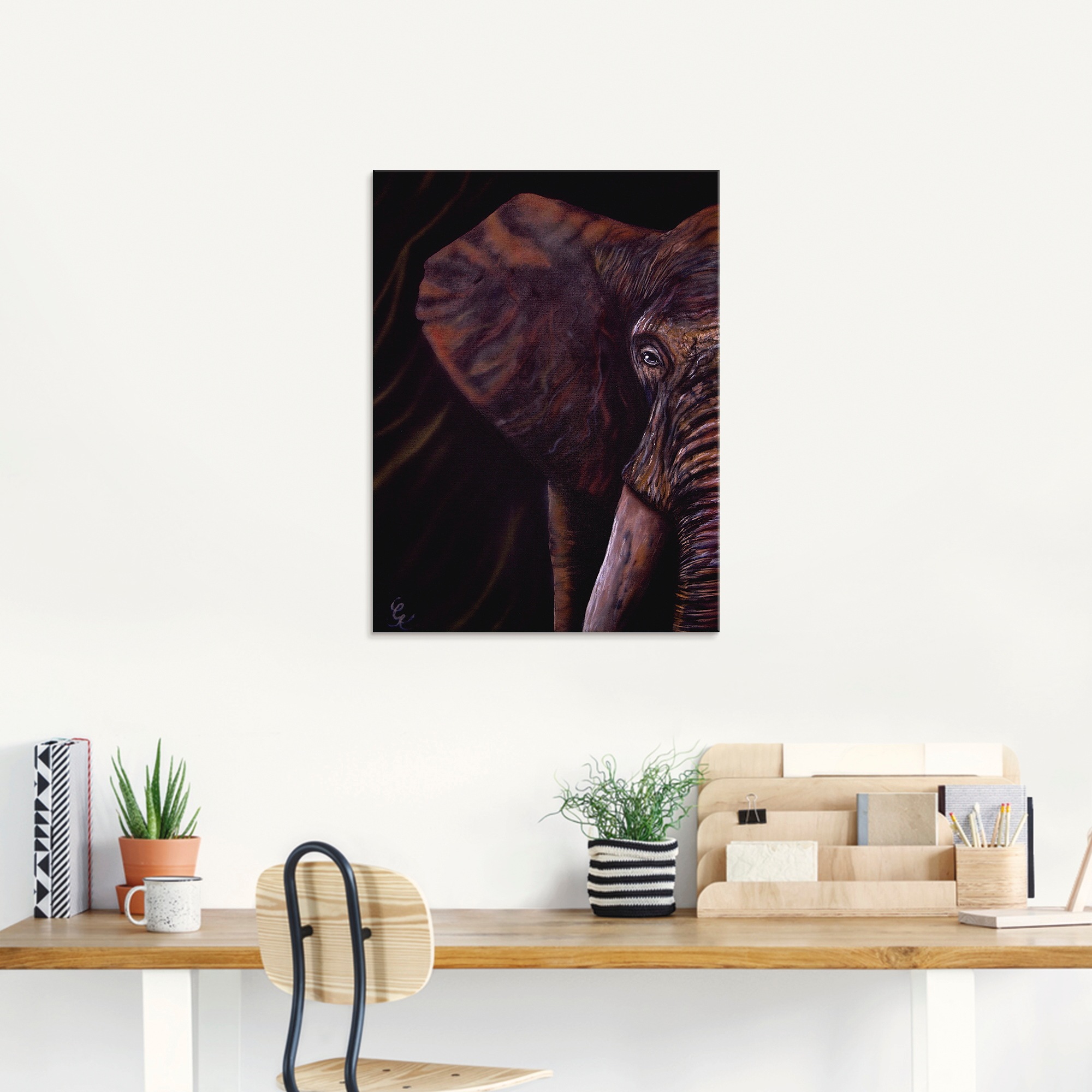 Artland Glasbild »Elefant«, Wildtiere, (1 St.), in verschiedenen Größen