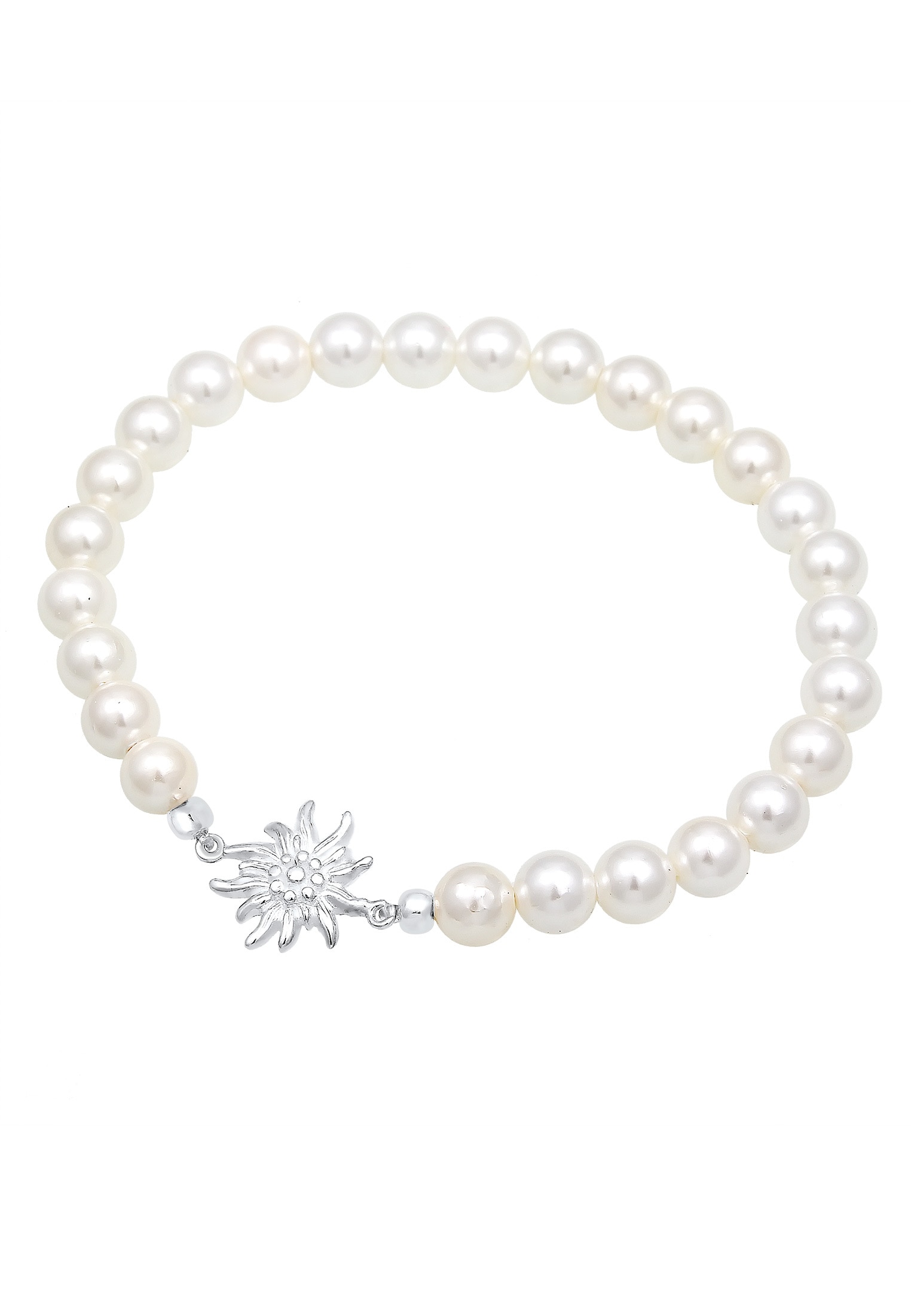 Elli Perlenarmband »Edelweiss Muschelkernperlen Weiß 925 Sterling Silber«