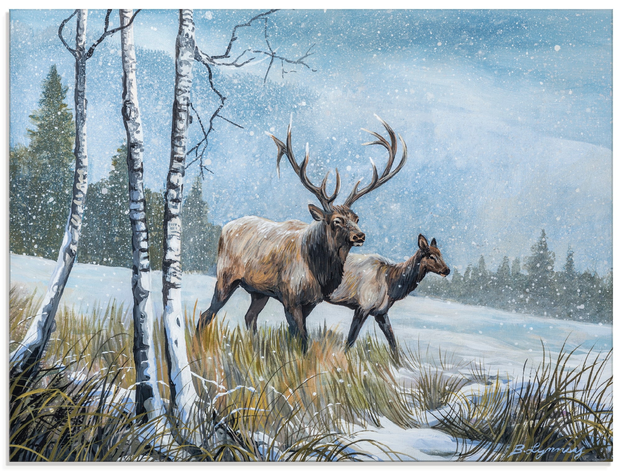 Artland Glasbild "Hirsch Reise IV", Wildtiere, (1 St.), in verschiedenen Gr günstig online kaufen