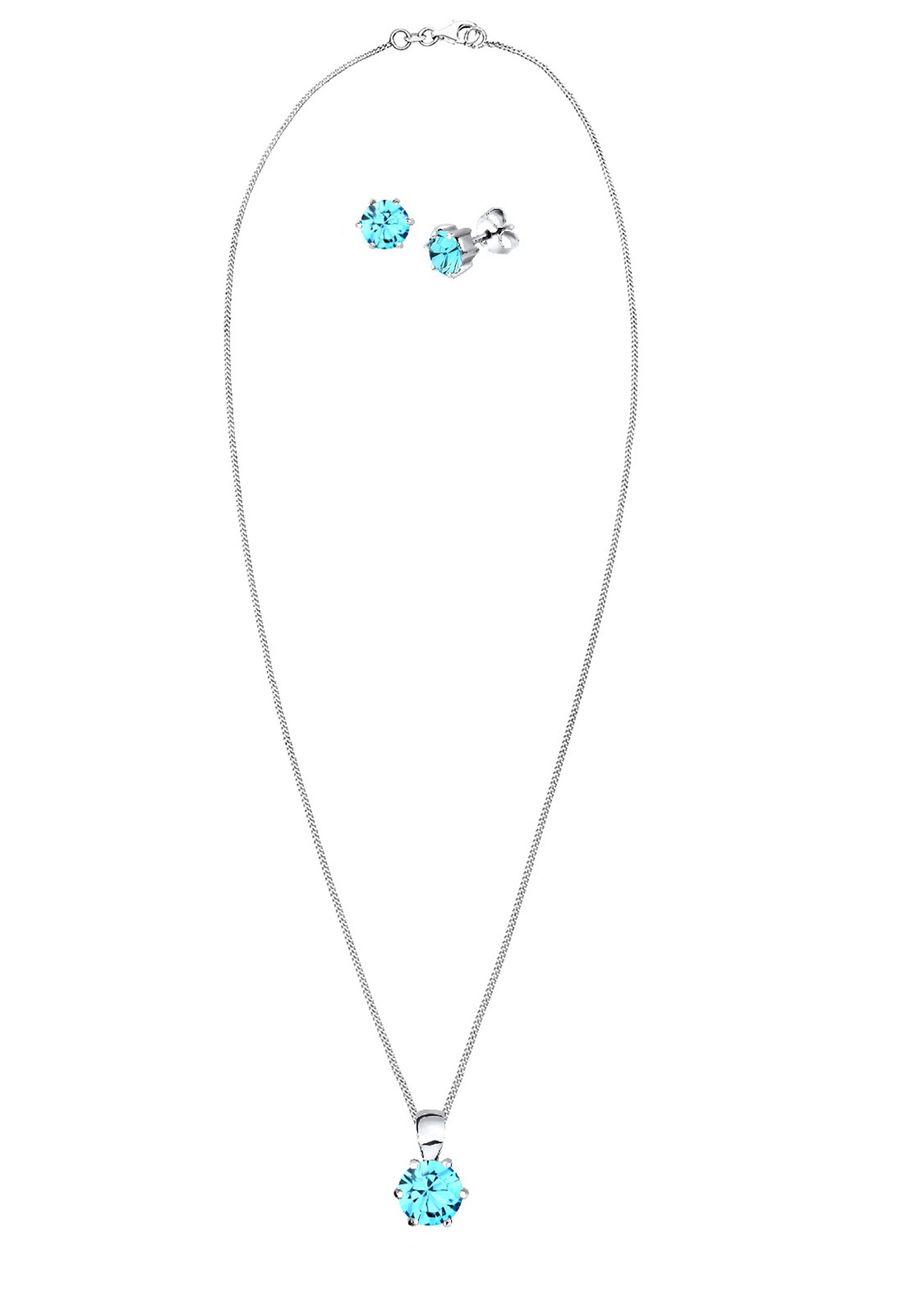 Elli Schmuckset »Glas Kristalle Weiß 925 Sterling Silber«