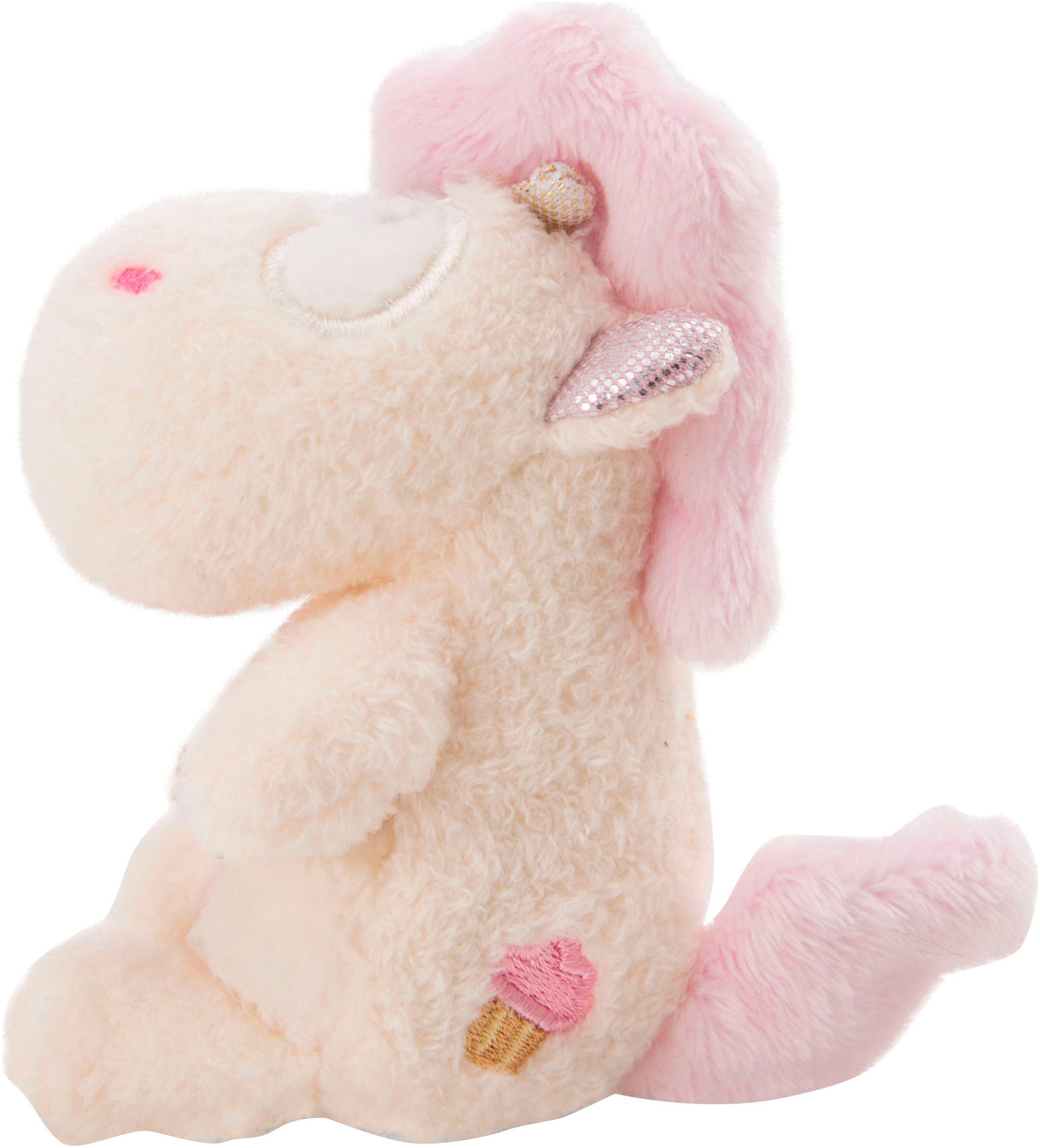 Nici Kuscheltier »Theodor & Friends GREEN, Einhorn Creamy Pink 10 cm in Cupcake mit Loop«