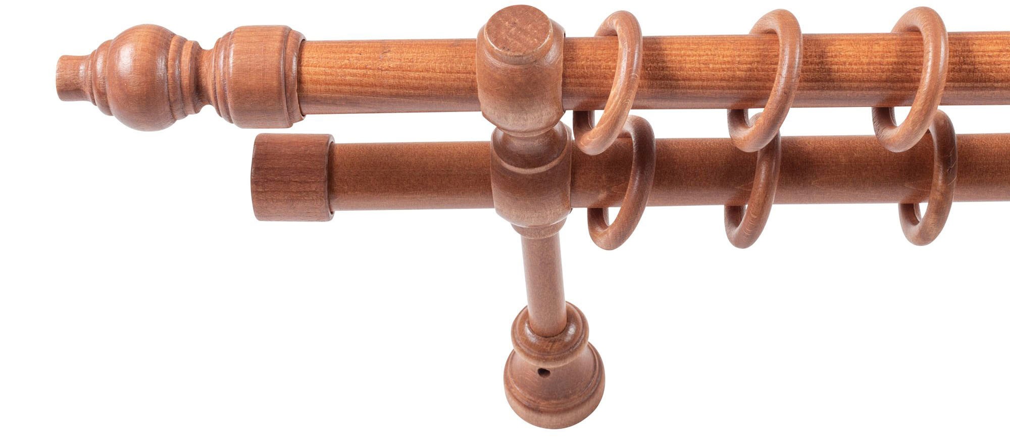 SN DECO GROUP Gardinenstange »Filigrano«, 2 läufig-läufig, Fixmaß, 28 mm, Holz, verschiedene Längen und Farben, Komplettset
