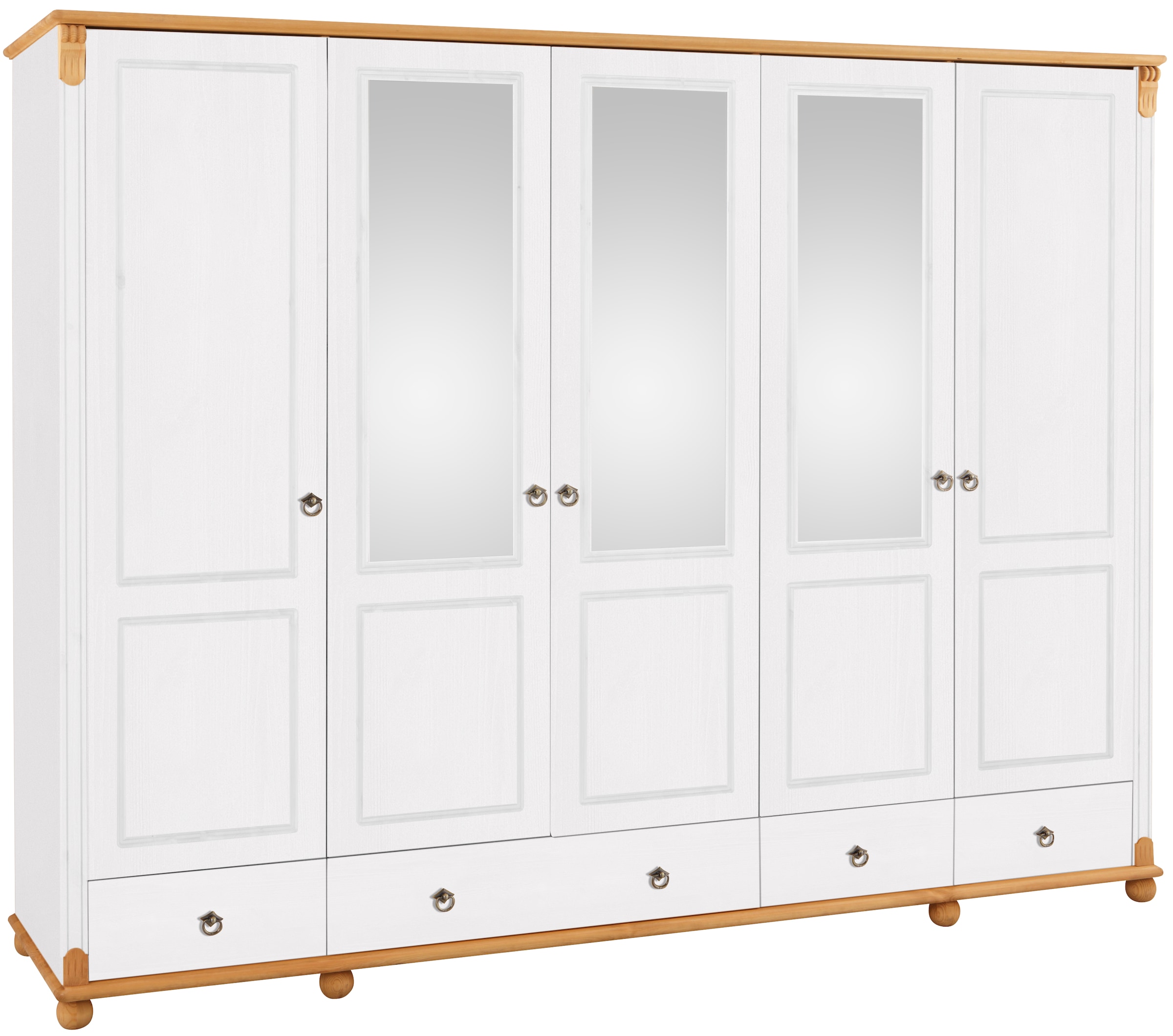 Home affaire Kleiderschrank "Tessin", Breite 245 cm, Kiefer massiv, mit Spi günstig online kaufen