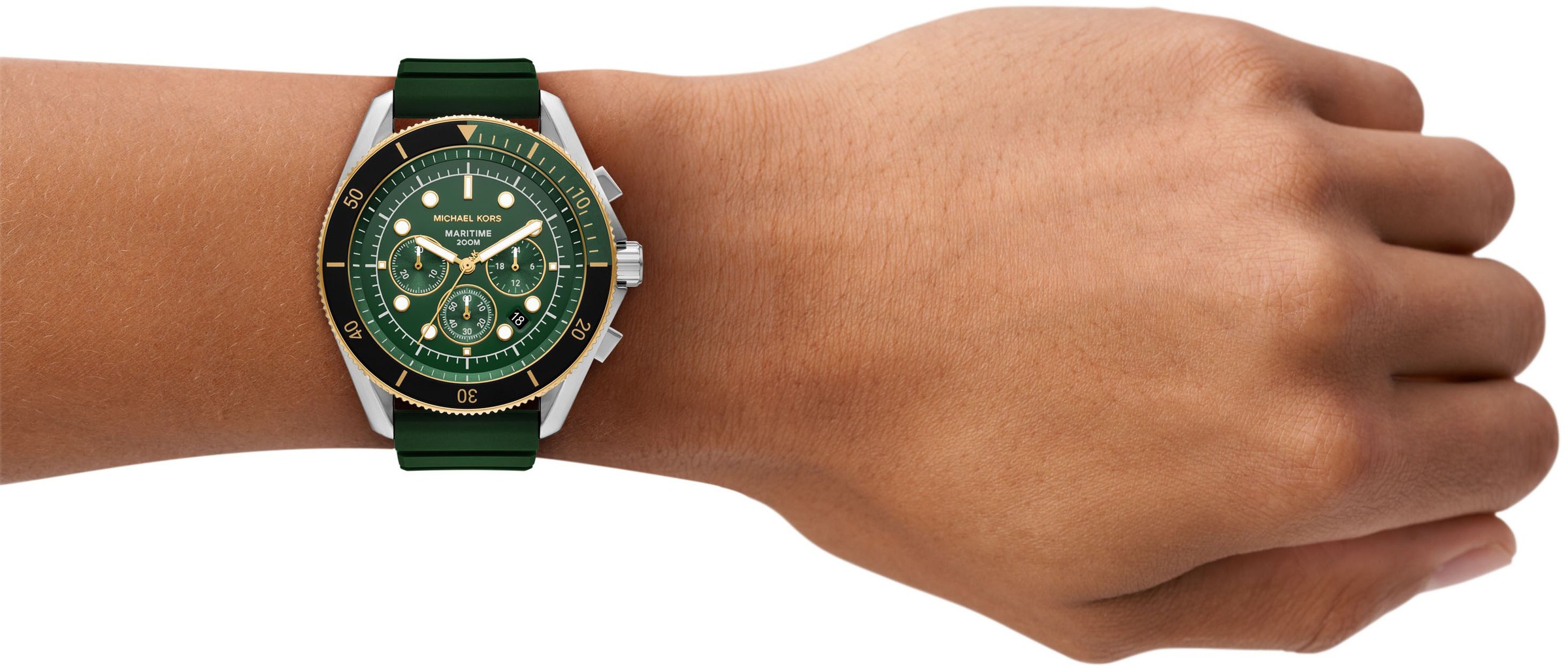 MICHAEL KORS Chronograph »MARITIME«, Quarzuhr, Armbanduhr, Herrenuhr, Silikonarmband, analog, Tag