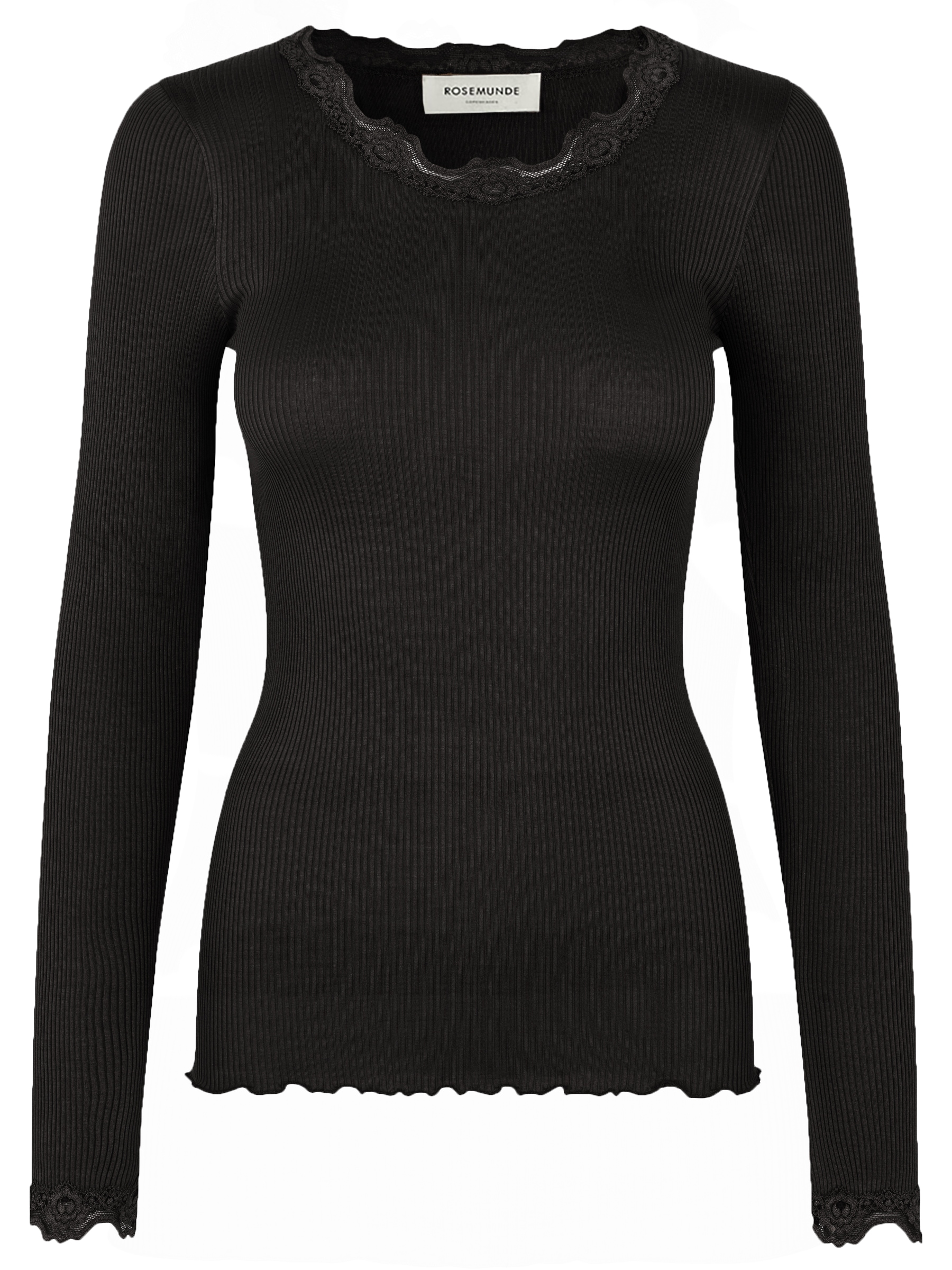 rosemunde Longsleeve "Babette silk shirt" Langarm, mit Spitze, feminin, beq günstig online kaufen