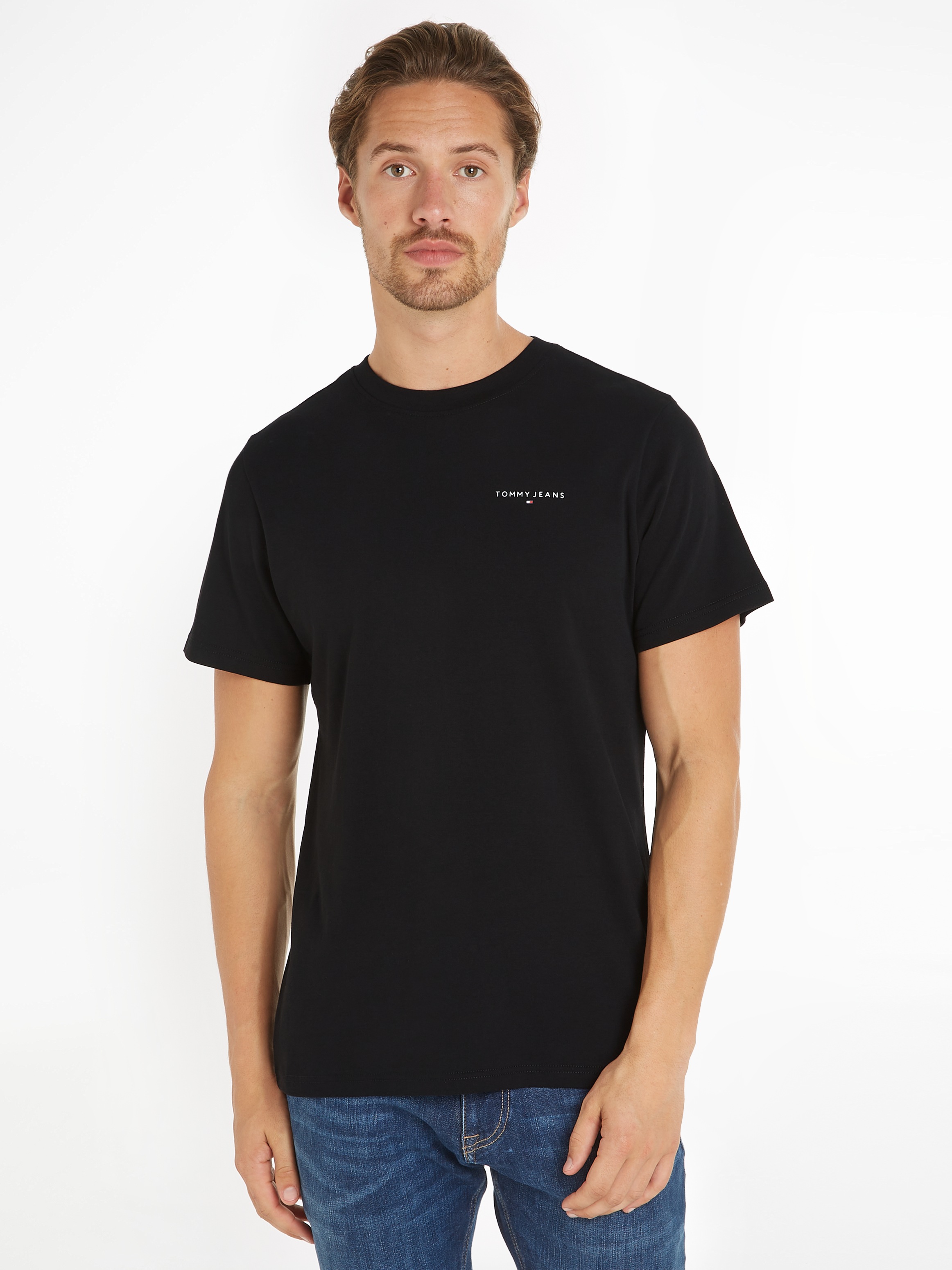 T-Shirt »TJM SLIM LINEAR CHEST TEE EXT«, mit Logoschriftzug