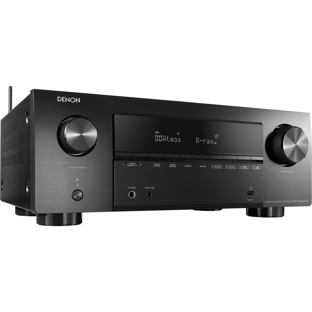 Denon AV-Receiver »AVRX2700 - 7.2-Kanal 8K«, 7, (LAN (Ethernet)-WLAN-Bluetooth FM-Tuner-USB-Mediaplayer-Video Upscaling-Sprachsteuerung)