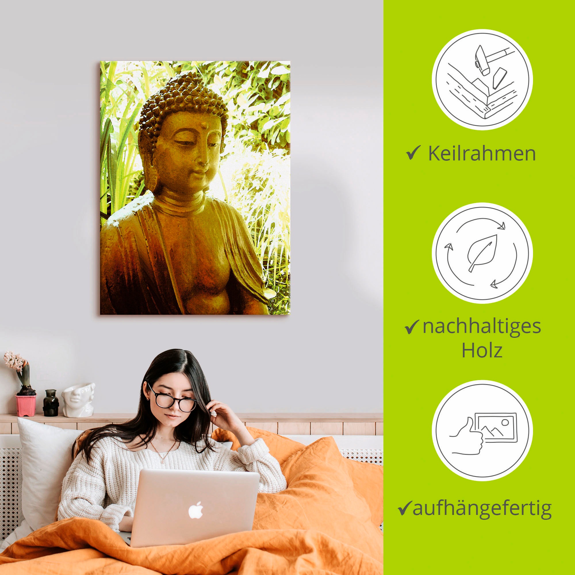 Artland Wandbild »Die Seele von Buddha«, Religion, (1 St.), als Leinwandbild, Poster, Wandaufkleber in verschied. Größen