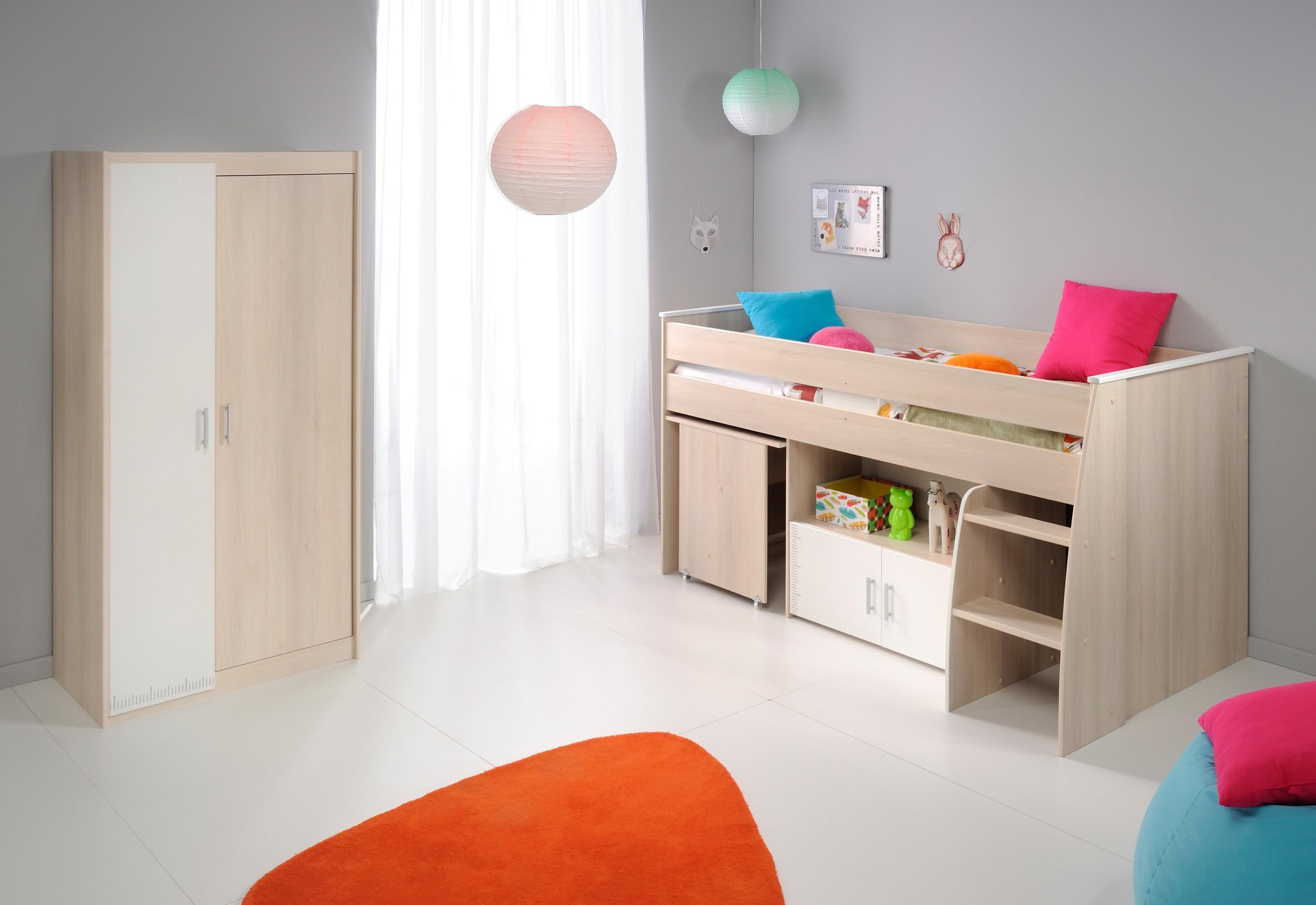 Parisot Jugendzimmer-Set "Charly", (Set, 3 tlg., Kleiderschrank und ein hal günstig online kaufen