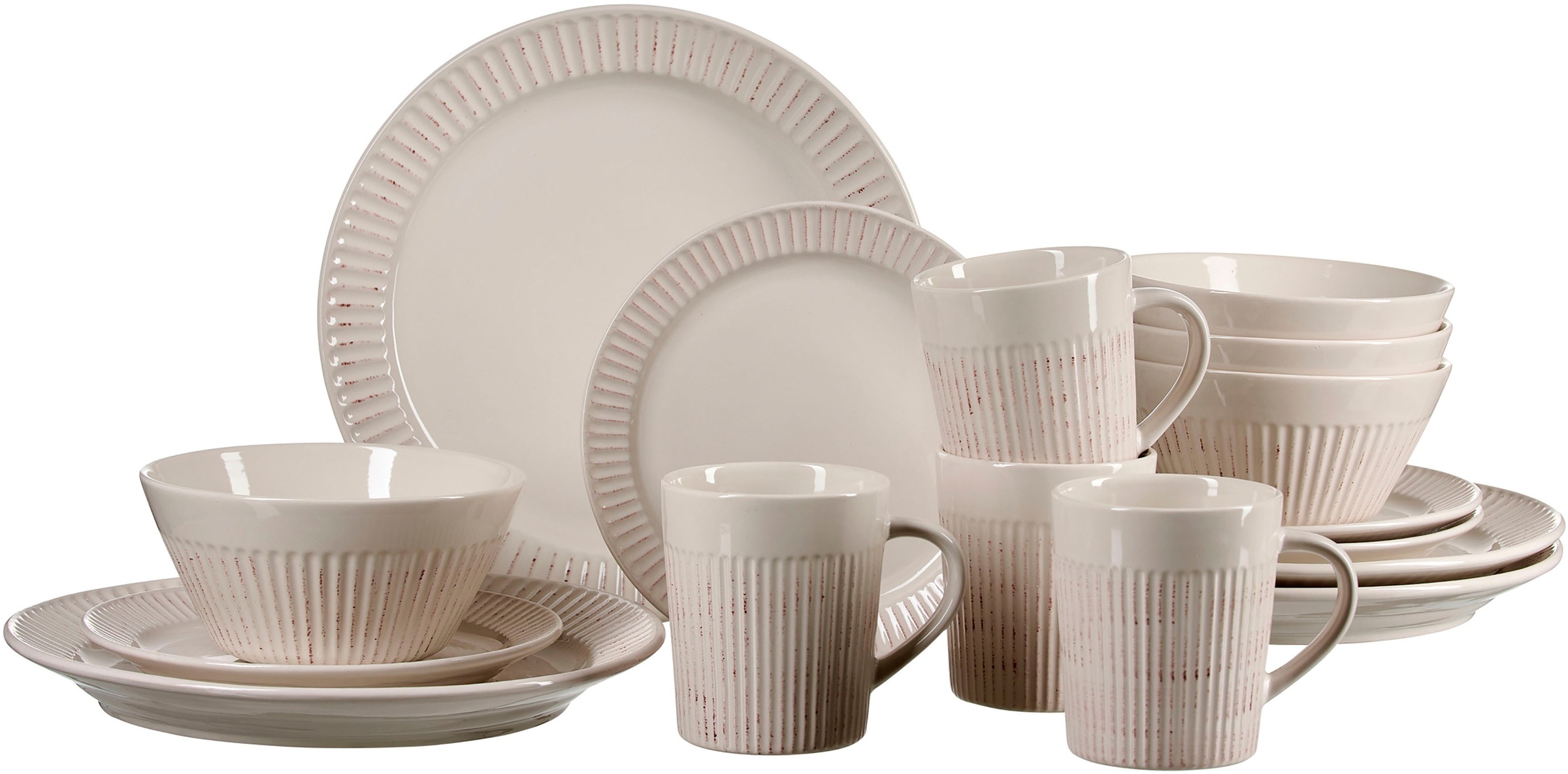 Ritzenhoff & Breker Kombiservice "Kreta," Geschirr-Set, Streifenrelief, erd günstig online kaufen