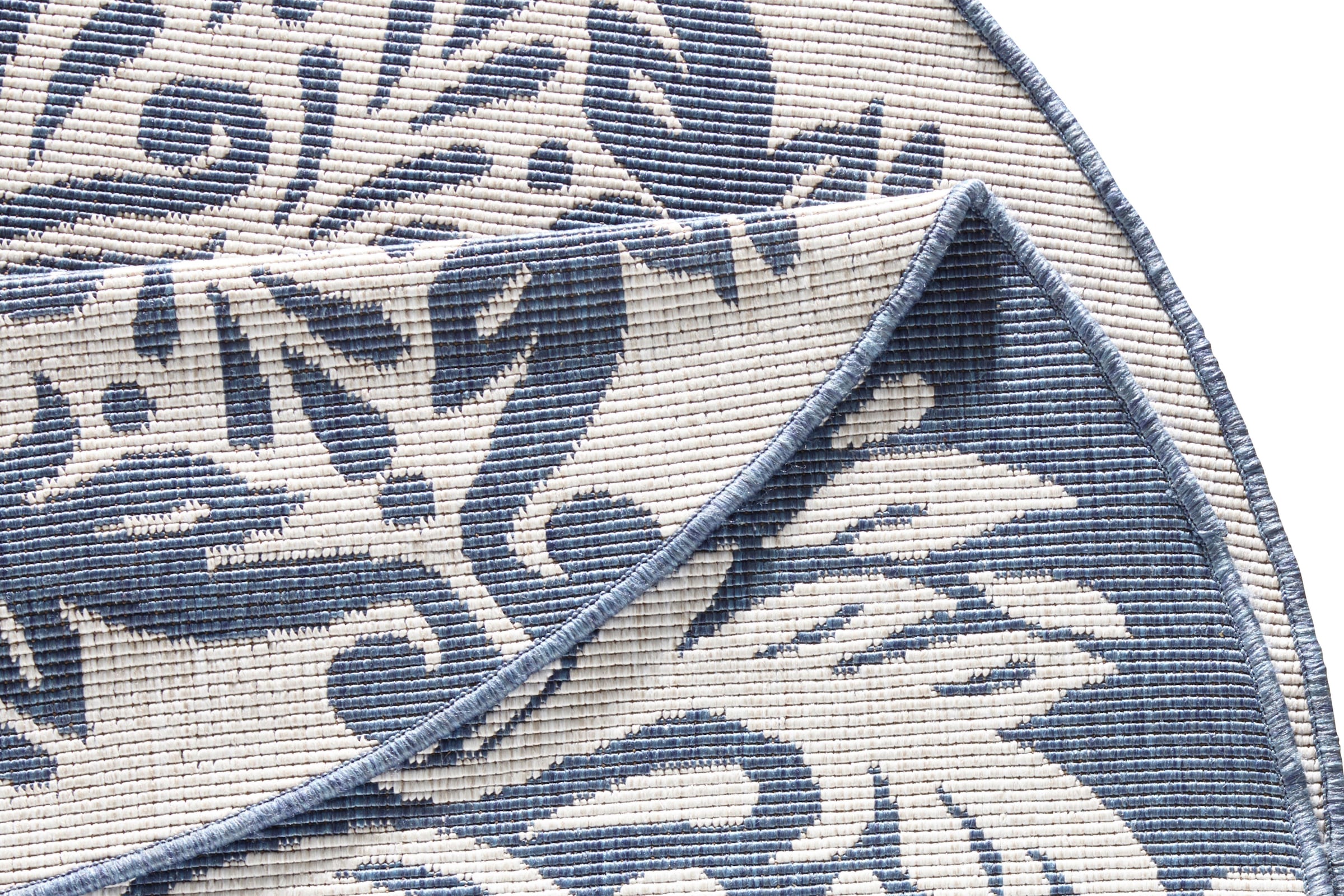 NORTHRUGS Teppich »Madrid«, rund, 5 mm Höhe, In-& Outdoor, Wetterfest, Balkon, Garten, Wohnzimmer, Wasserfest