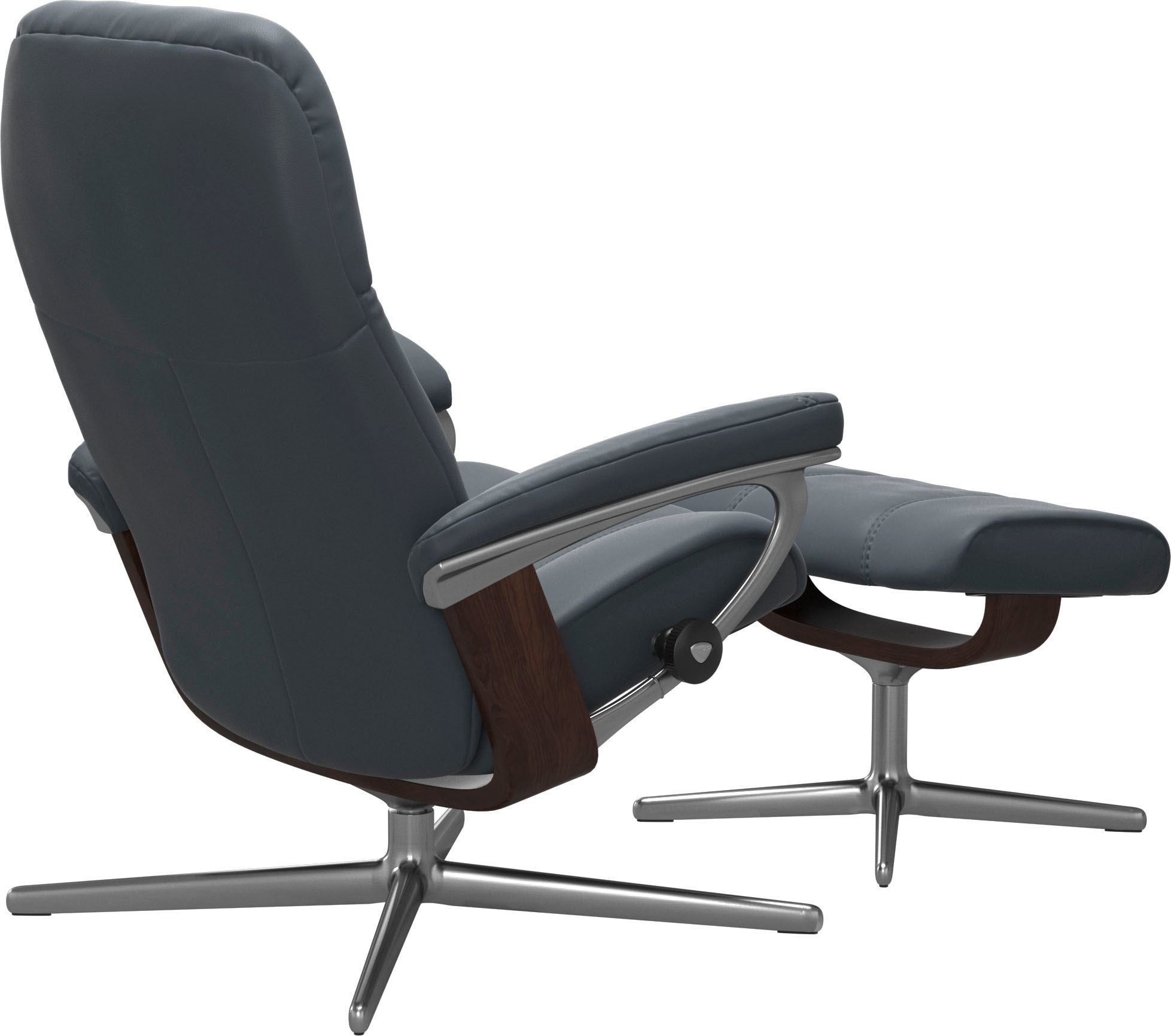 Stressless® Relaxsessel »Consul«, (Set, Relaxsessel mit Hocker), mit Hocker, mit Cross Base, Größe S, M & L, Holzakzent Braun