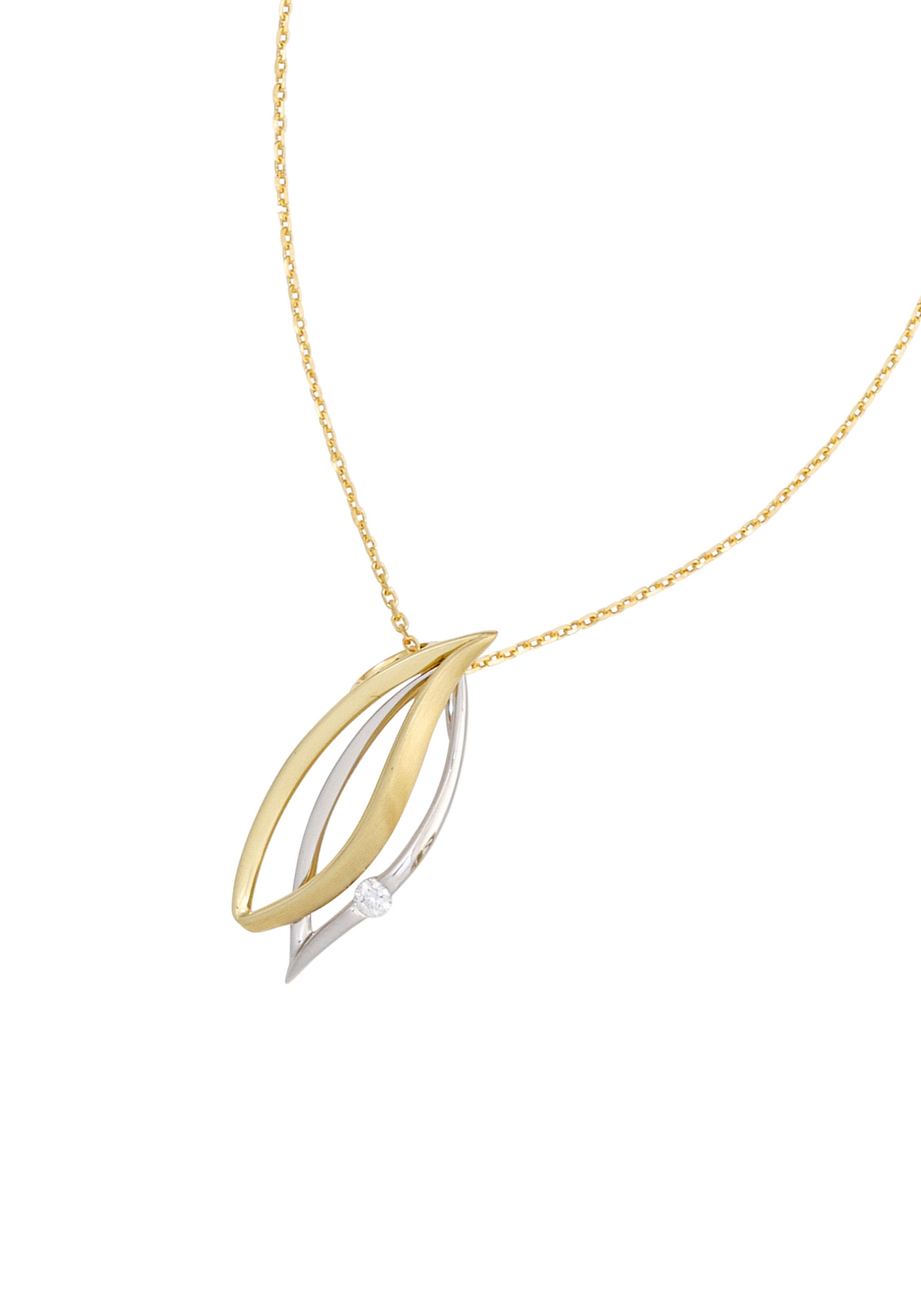 JOBO Kettenanhänger »Anhänger mit Diamant«, 585 Gold bicolor