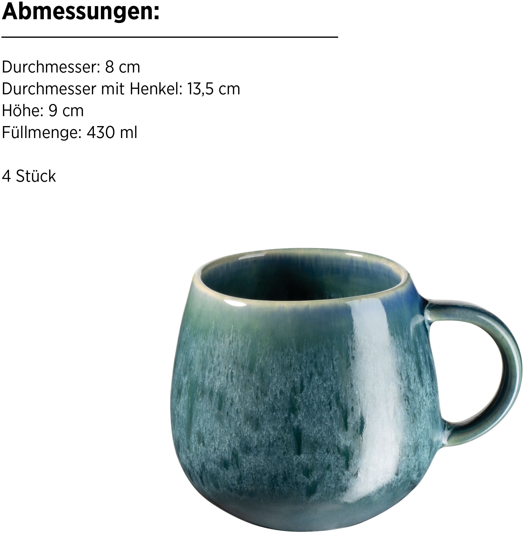 MÄSER Frühstücks-Geschirrset »CARELLIA, aus Steinzeug«, (Set, 12 tlg.), Geschirr-Set, Service