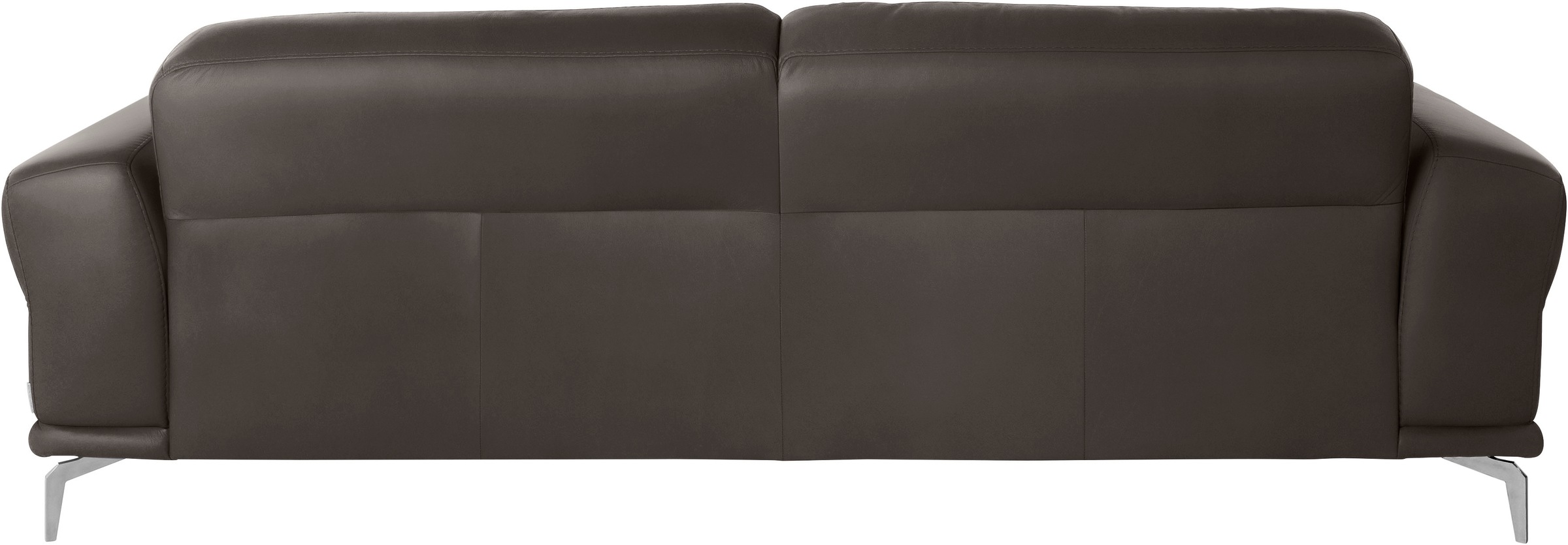 2,5-Sitzer W.SCHILLIG "montanaa", braun (braun z59), B:232cm H:78cm T:94cm, Sofas, mit Metallfüßen in Chrom glänzend, Breite 232 cm 3