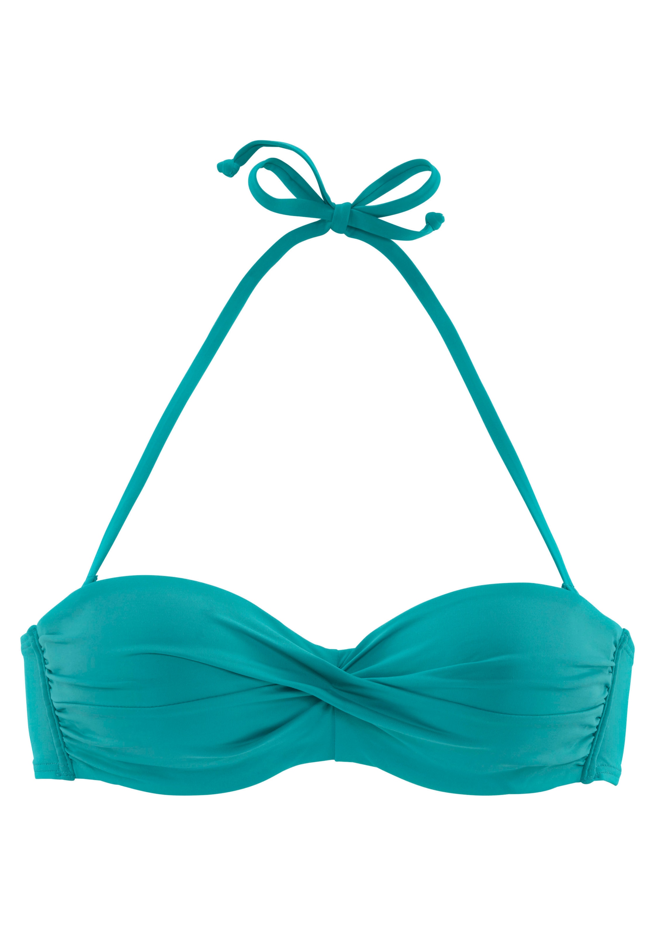 s.Oliver Bandeau-Bikini-Top »Spain«, in unifarben mit Wickeloptik