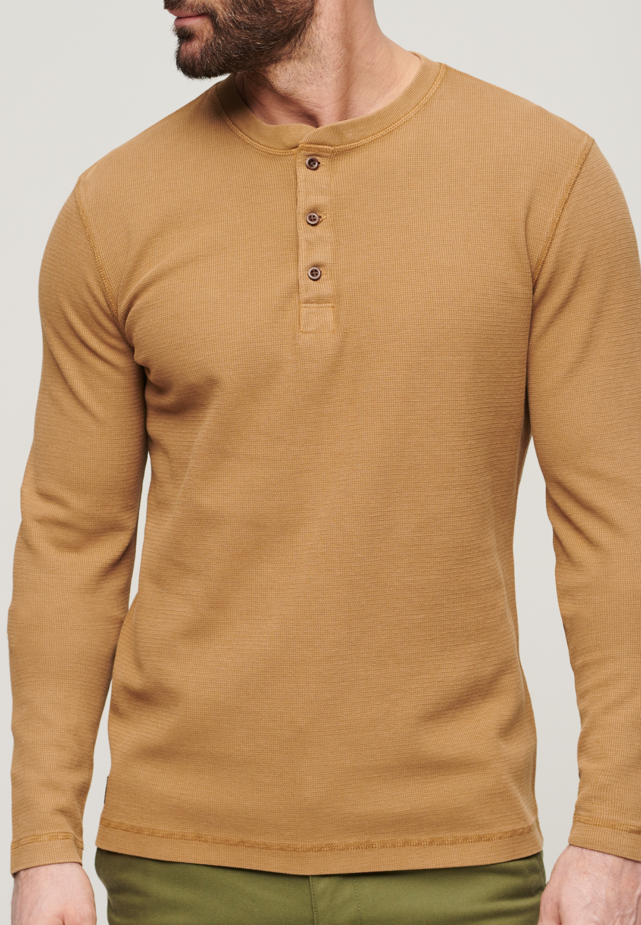 Superdry Langarmshirt "WAFFLE LONG SLEEVE HENLEY TOP" günstig online kaufen
