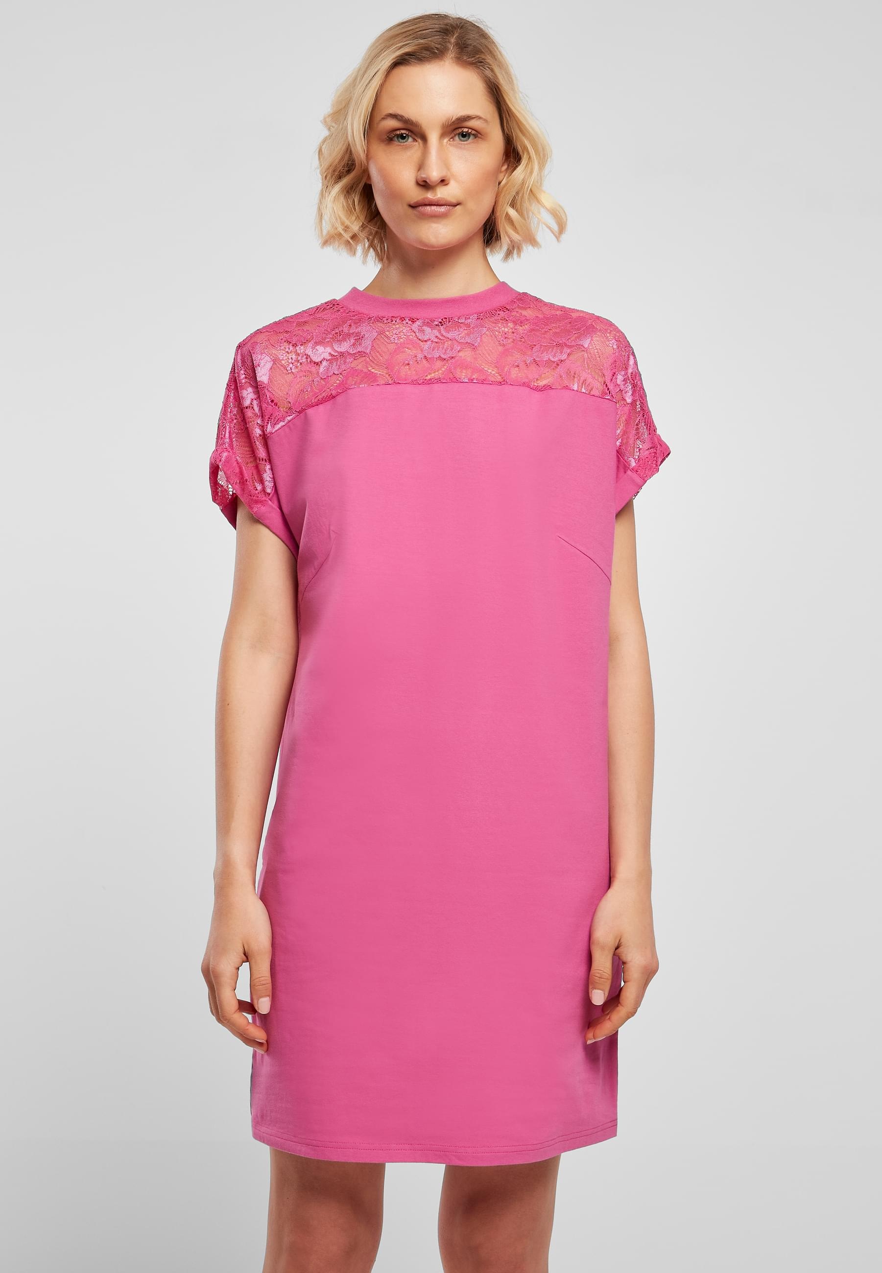 URBAN CLASSICS Shirtkleid »Urban Classics Damen Ladies Lace Tee Dress«, (1 tlg.)