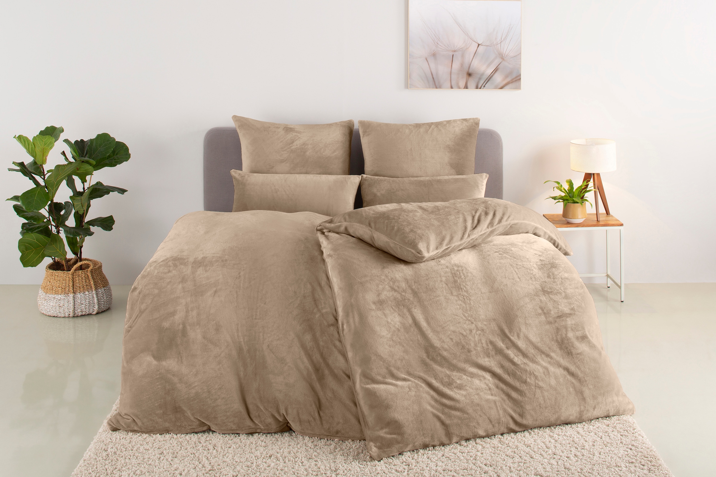 my home Bettwäsche "Desner3" 3 Stk. tlg. Bettwäsche mit Reißverschluss, Cas günstig online kaufen