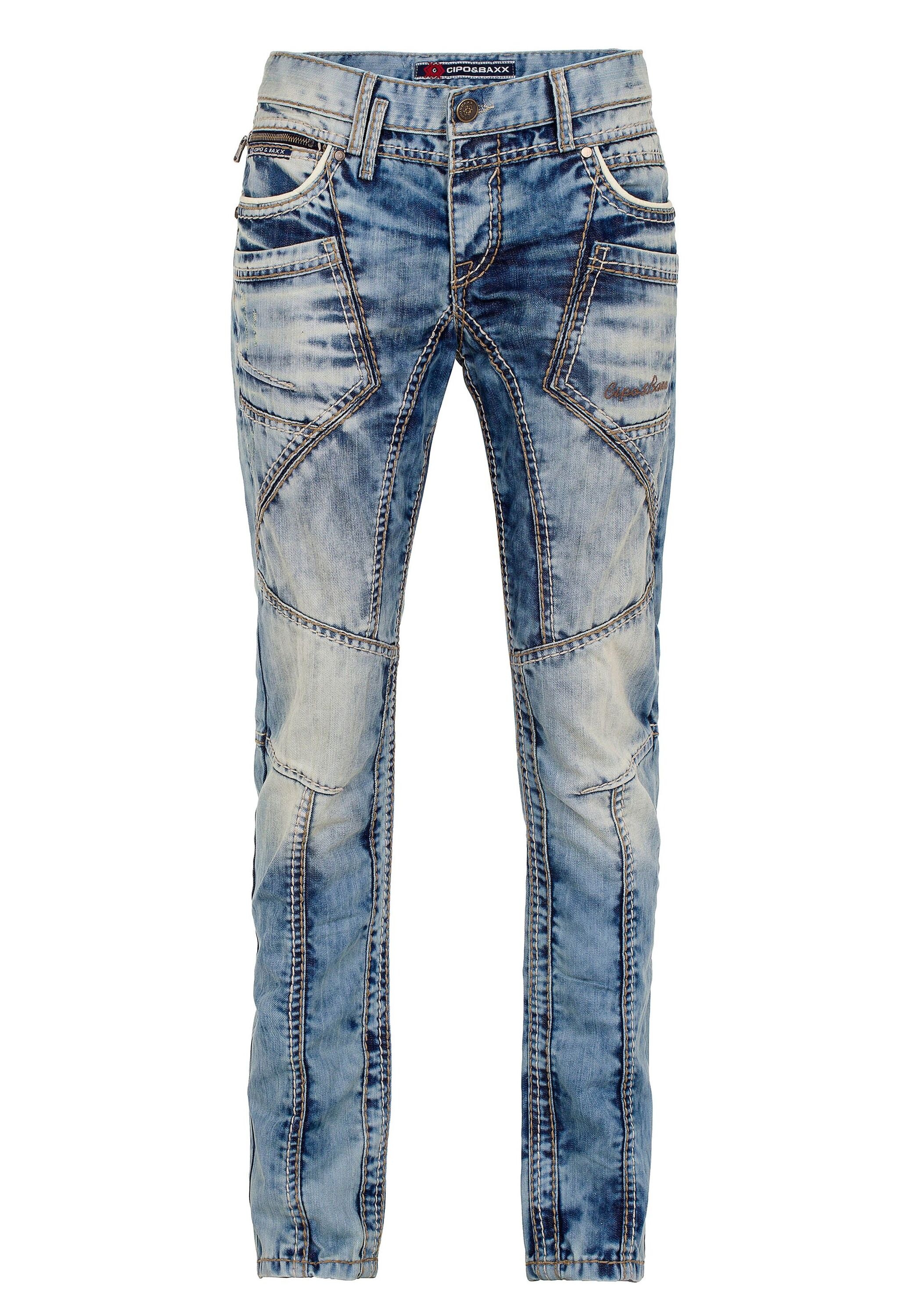 Cipo & Baxx 5-Pocket-Jeans "Cipo & Baxx Jeans" mit modernen Ziernähten, CD535