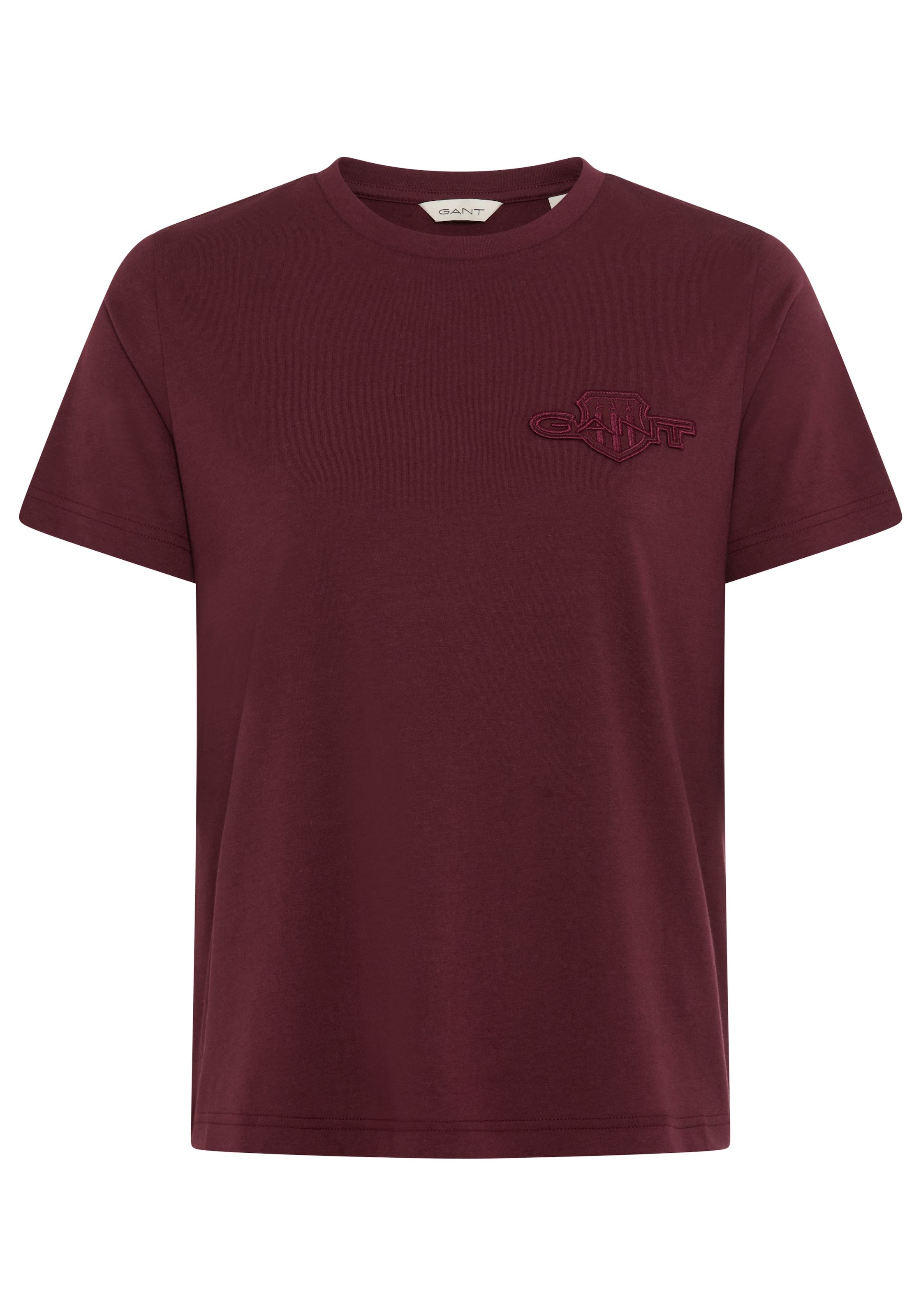 Gant T-Shirt "REG TONAL SHIELD SS T-SHIRT" Rundhals, Ton in Ton Stickerei günstig online kaufen