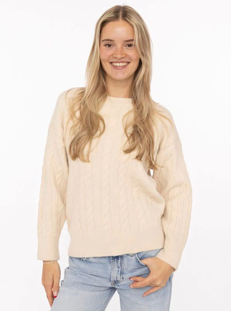 Zwillingsherz Strickpullover ""Zopfstrick"" Rundhalsausschnitt, Zopfstrick, günstig online kaufen