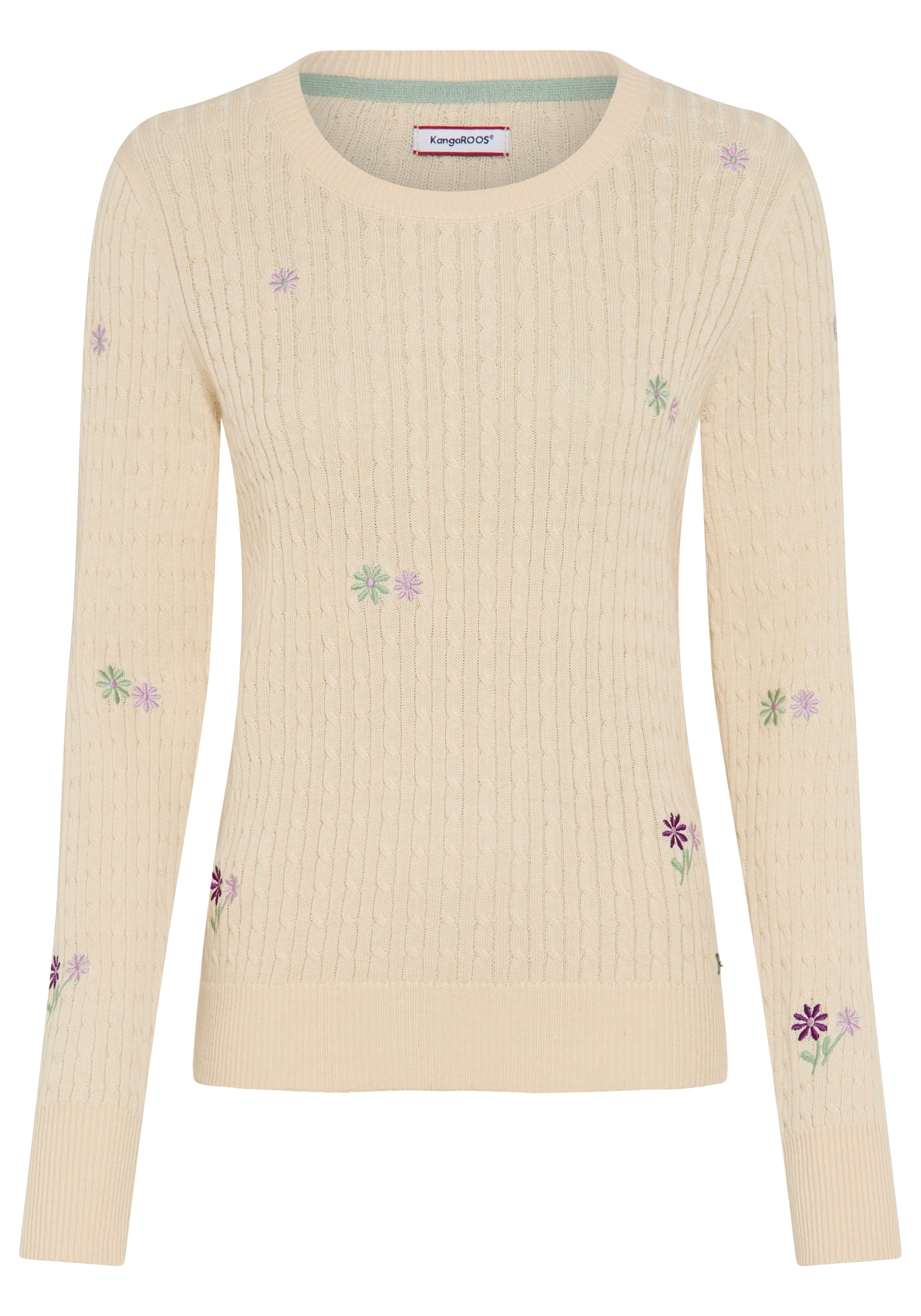 KangaROOS Strickpullover mit Rundhalsausschnitt, schmale Basic-Passform, aus Baumwolle